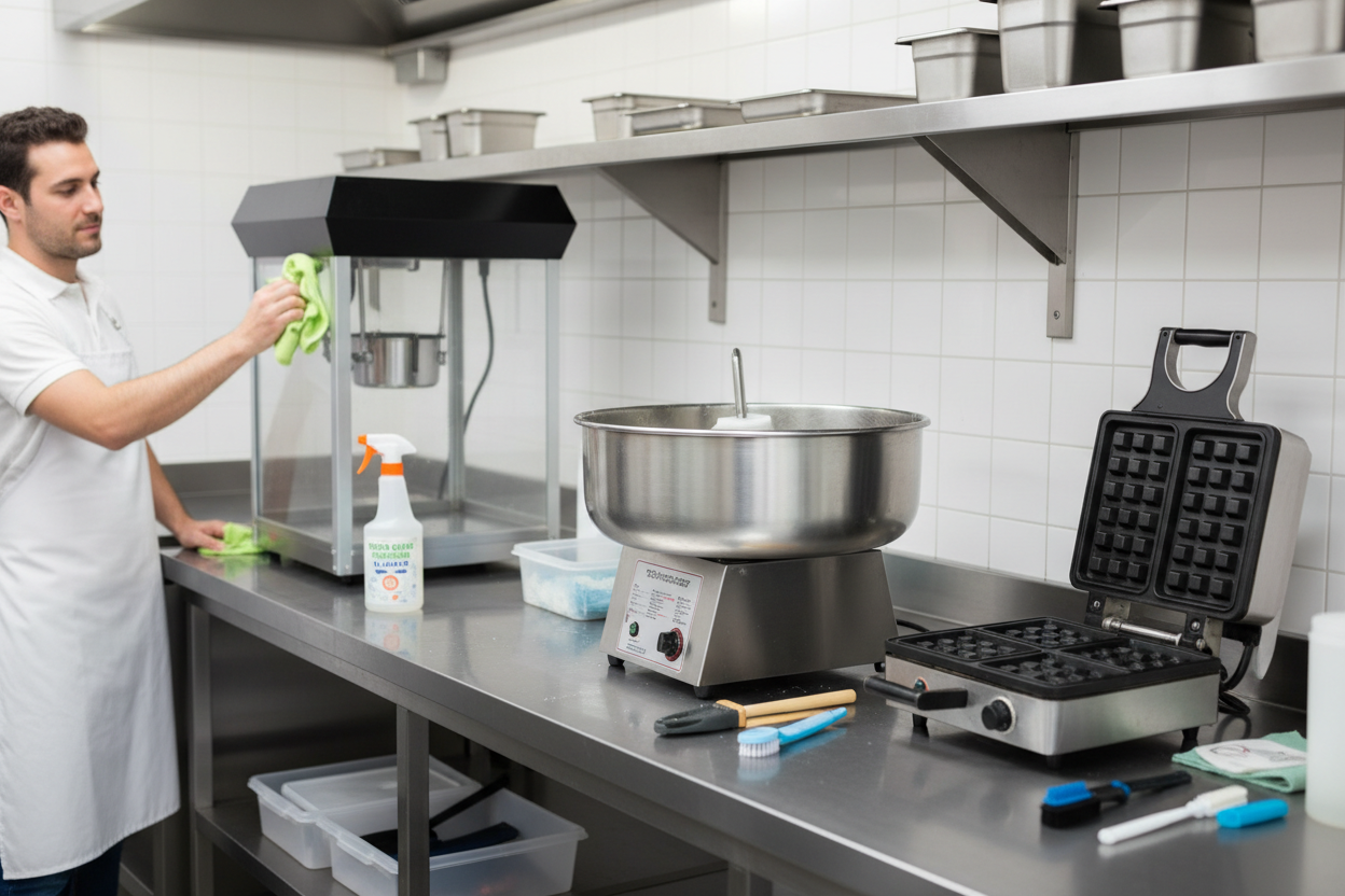 How to Maintain and Clean Popcorn, Candy Floss and Waffle Machines