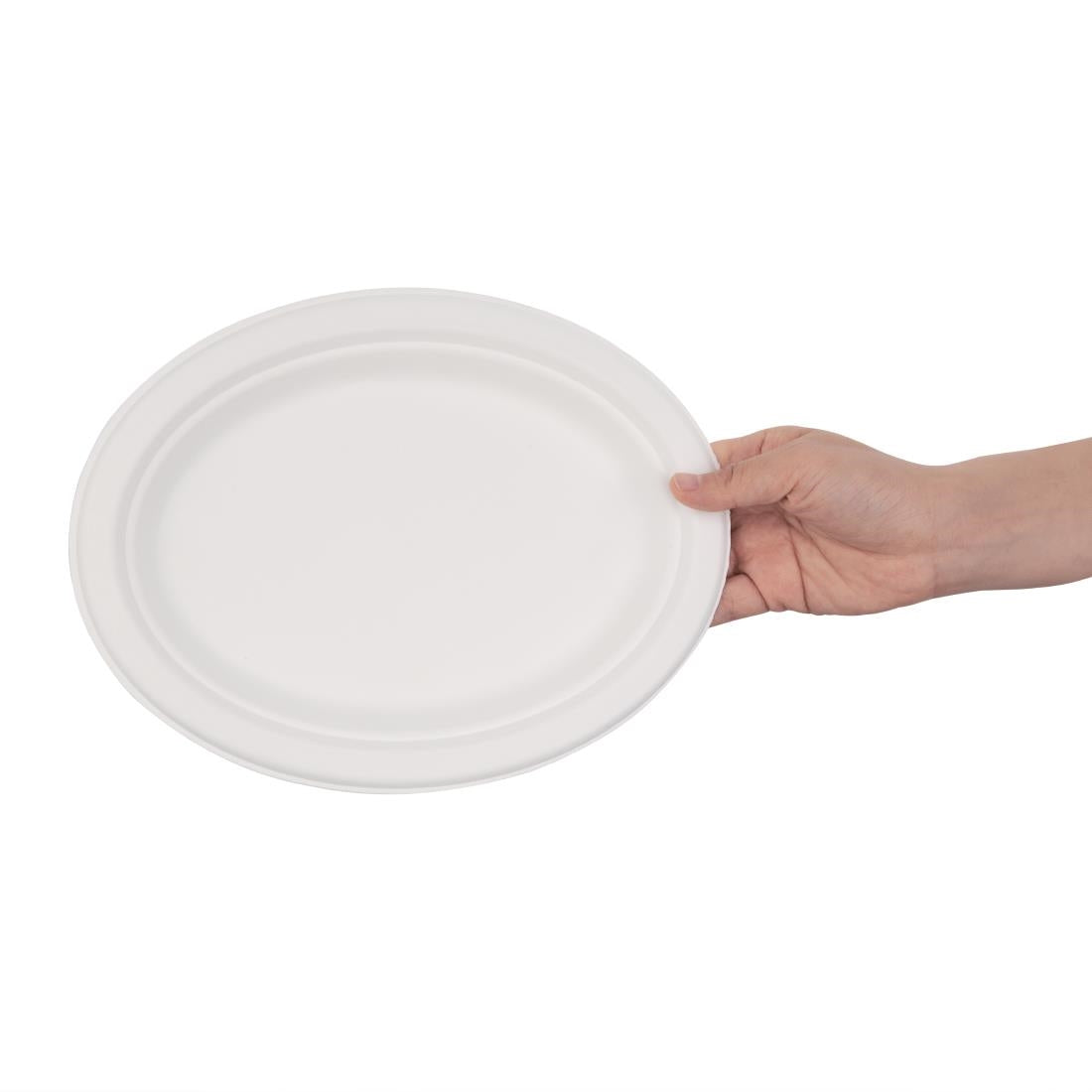 Fiesta Compostable Bagasse Oval Plates 198mm (50 Pack)