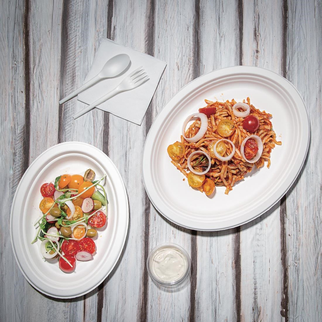 Fiesta Compostable Bagasse Oval Plates 316mm (50 Pack)