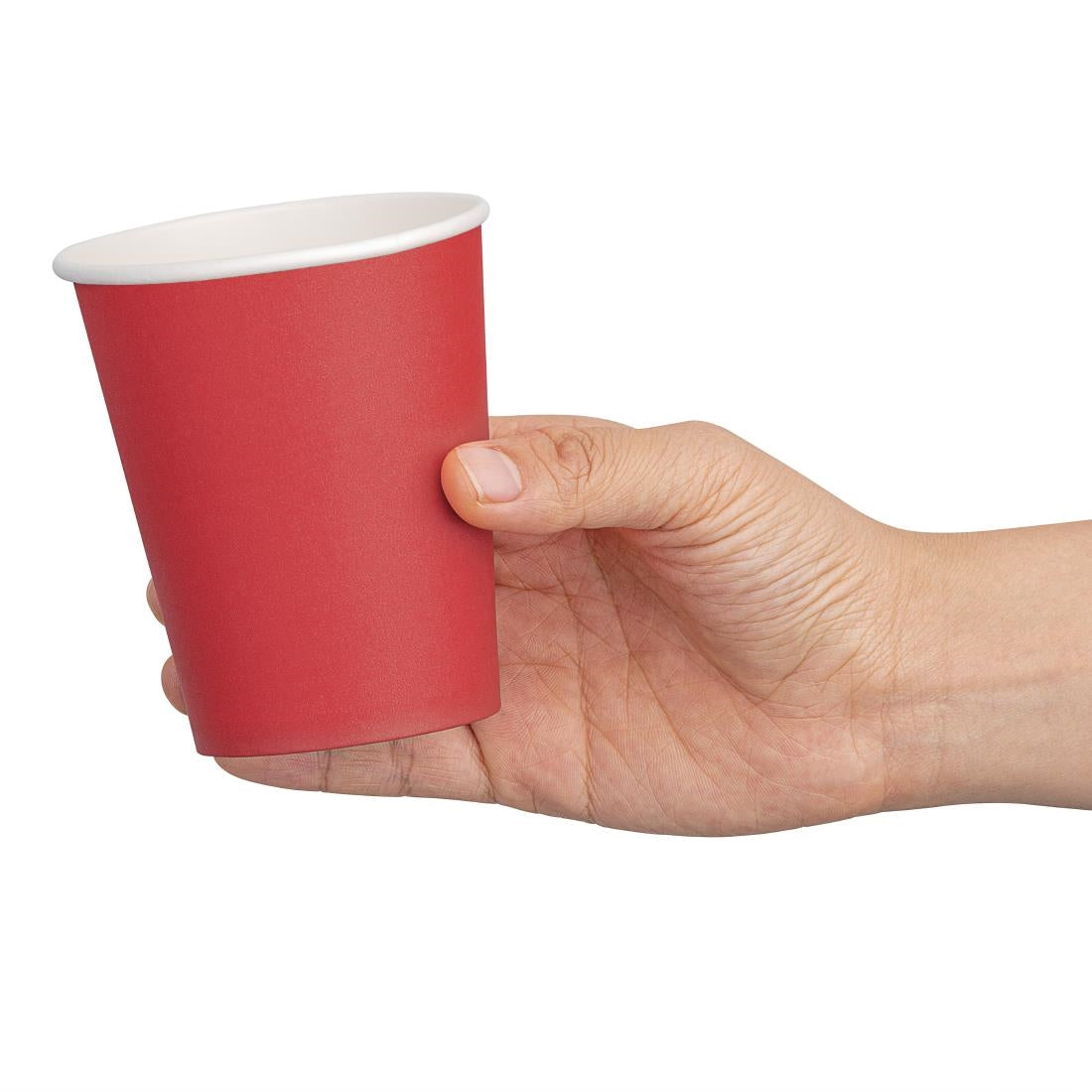 Fiesta Recyclable Single Wall Takeaway Coffee Cups Red 225ml / 8oz (50 Pack)
