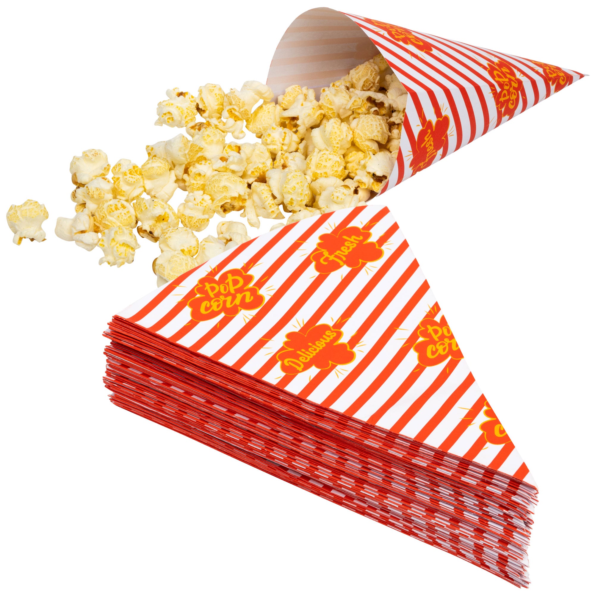 DEXLO Red and White Striped Popcorn cone