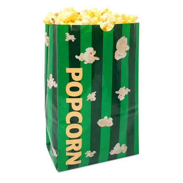 Striped Laminated Popcorn Bag 130-oz Green X 500