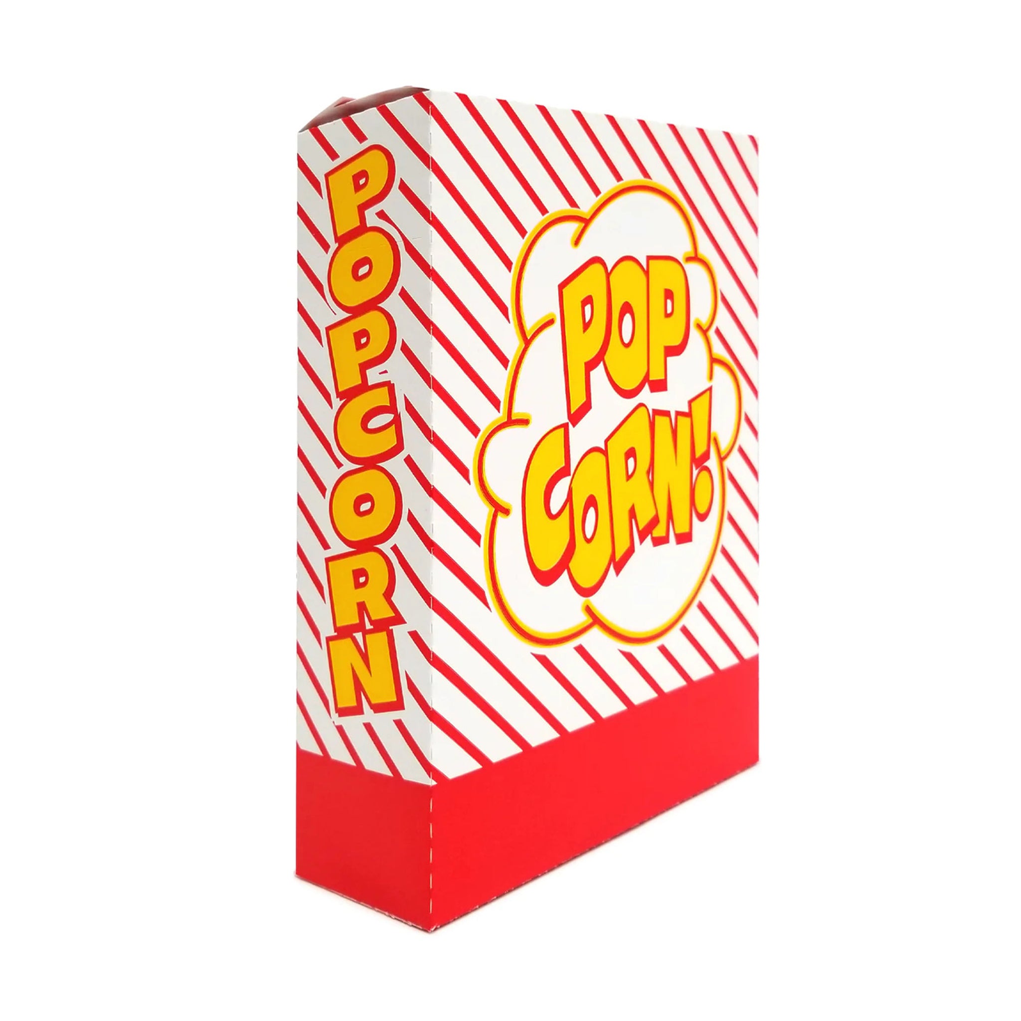 Striped Popcorn Boxes with Fold-up Lids 1.8oz