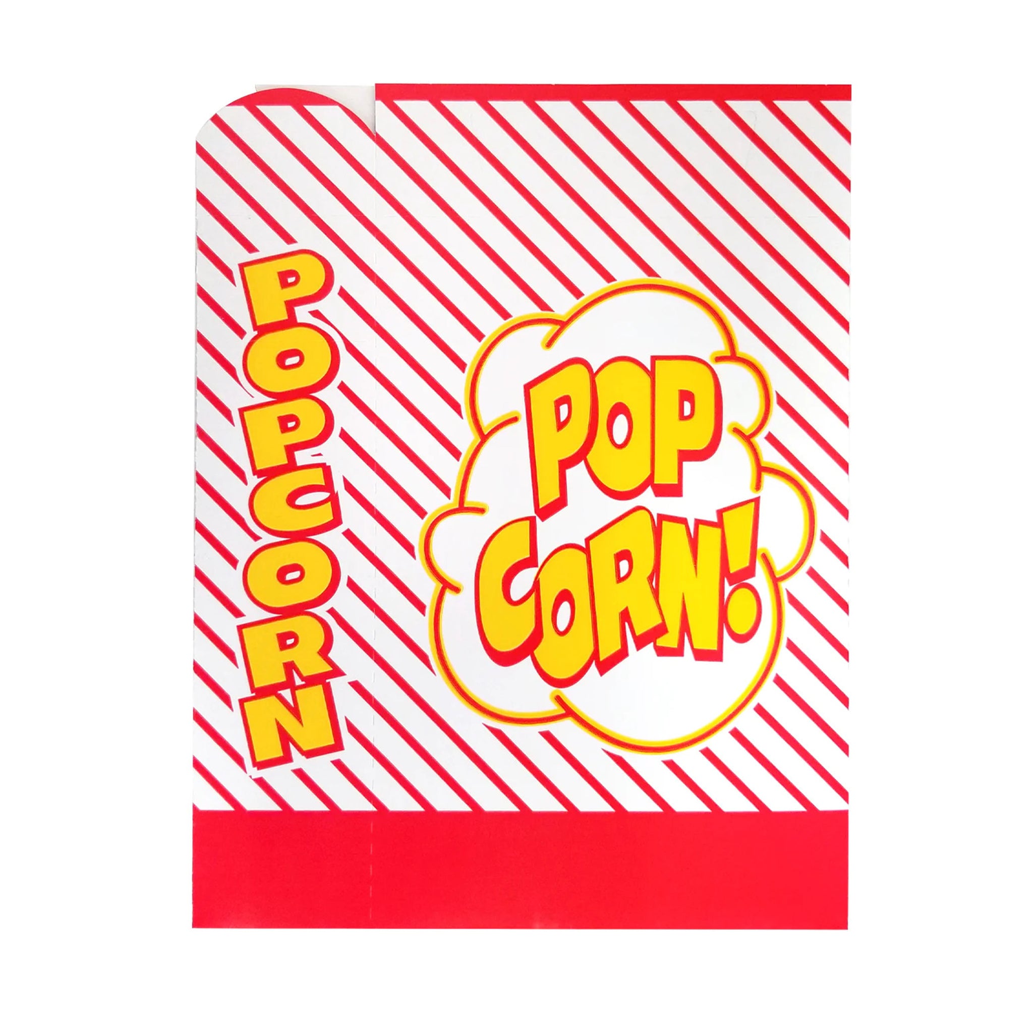 Striped Popcorn Boxes with Fold-up Lids 1.8oz