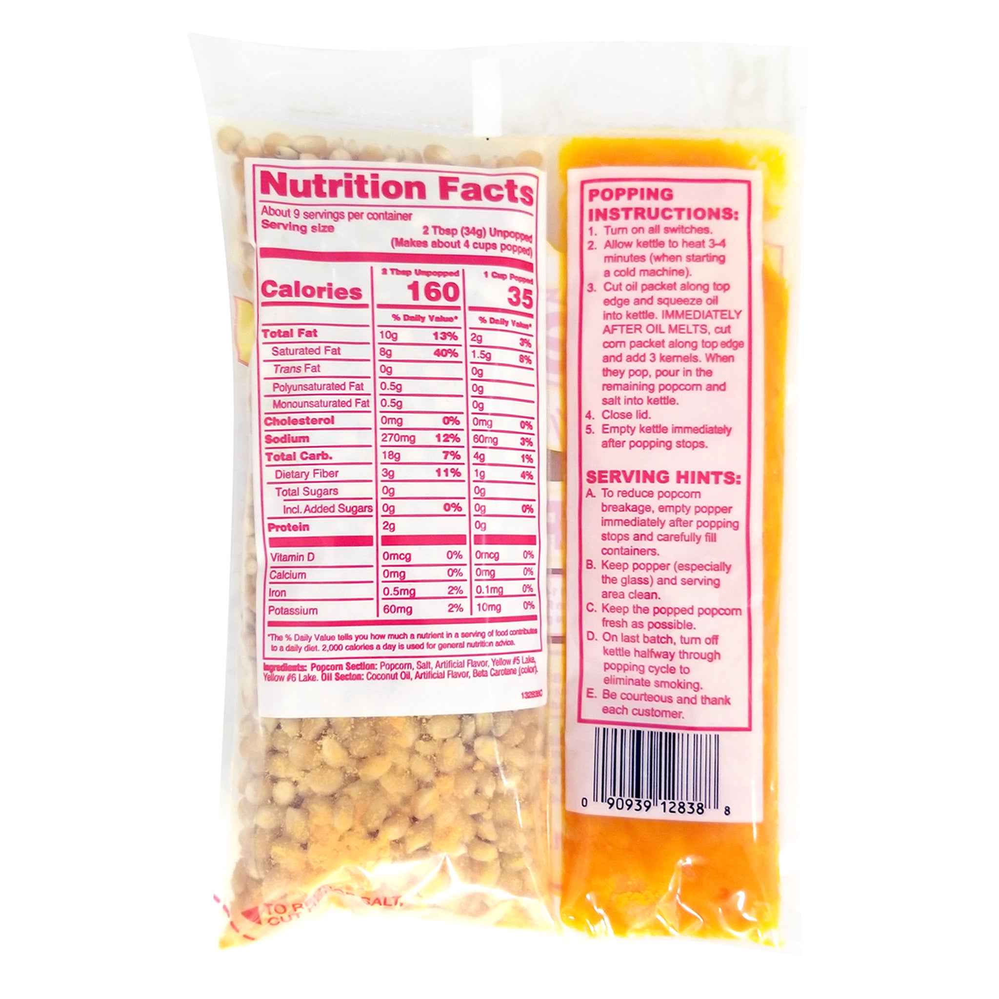 Corn/Oil Kit with Coconut Oil 8oz Kettles