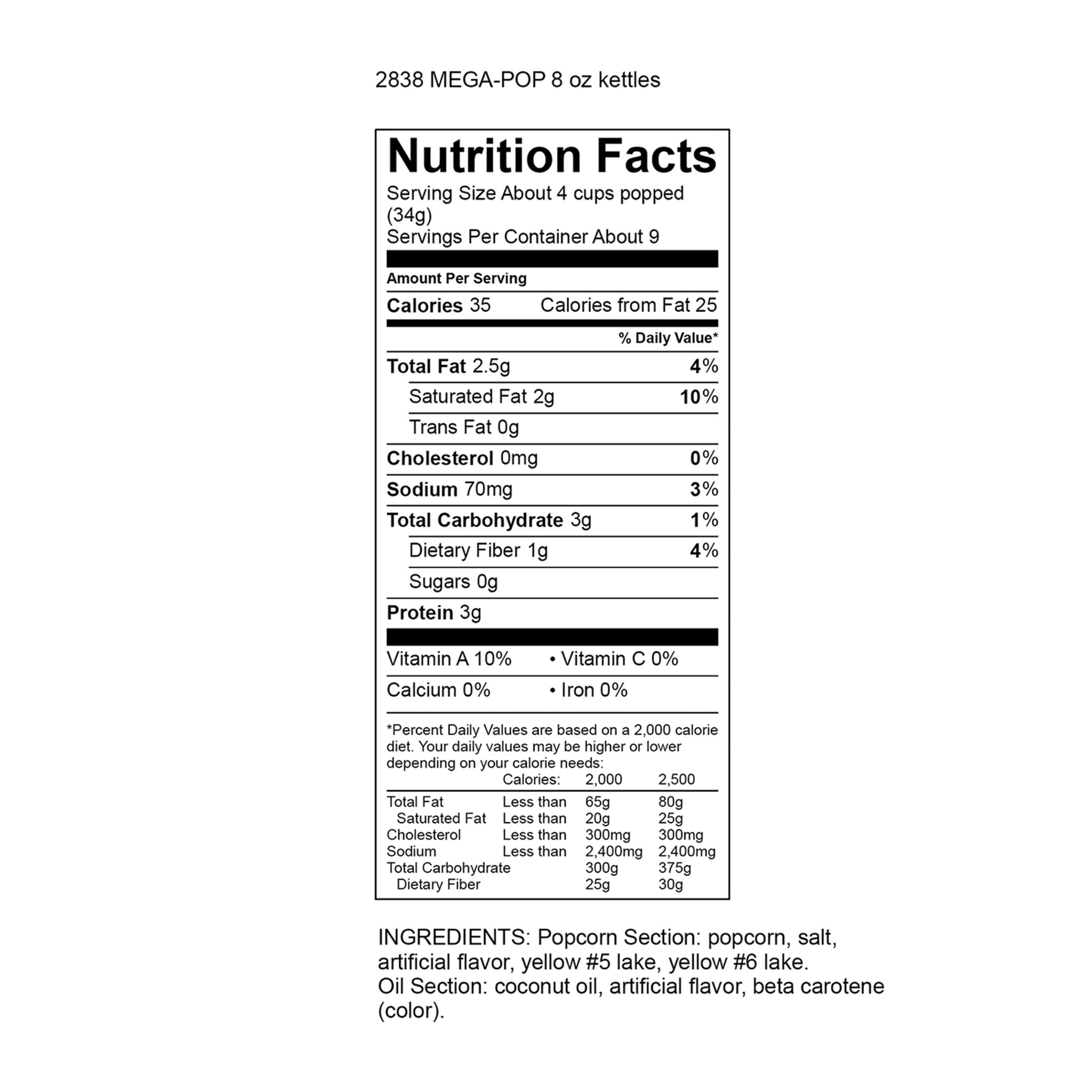 Corn/Oil Kit with Coconut Oil 8oz Kettles