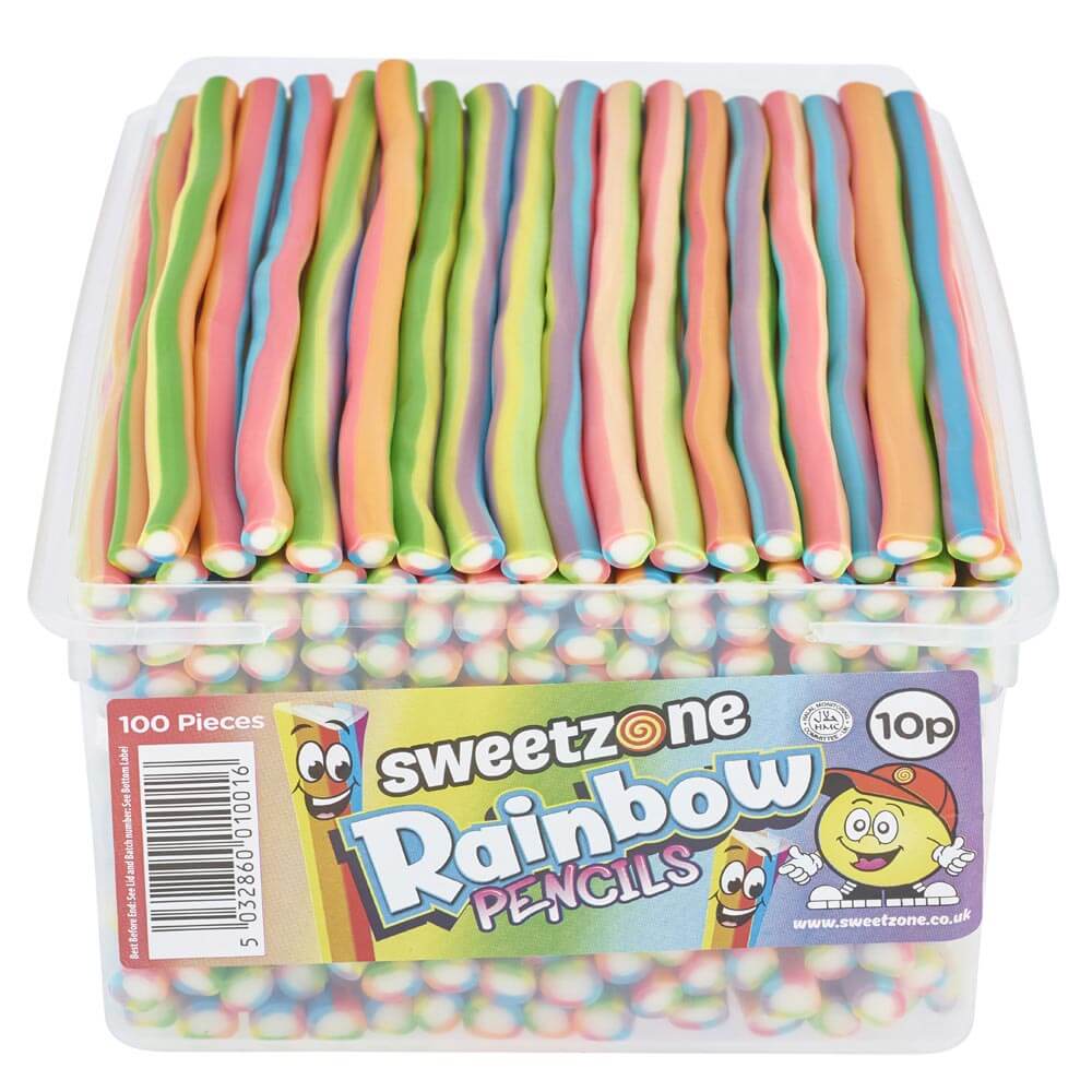 10p Pencils - Rainbow (100 Pieces) 1.2kg Tub