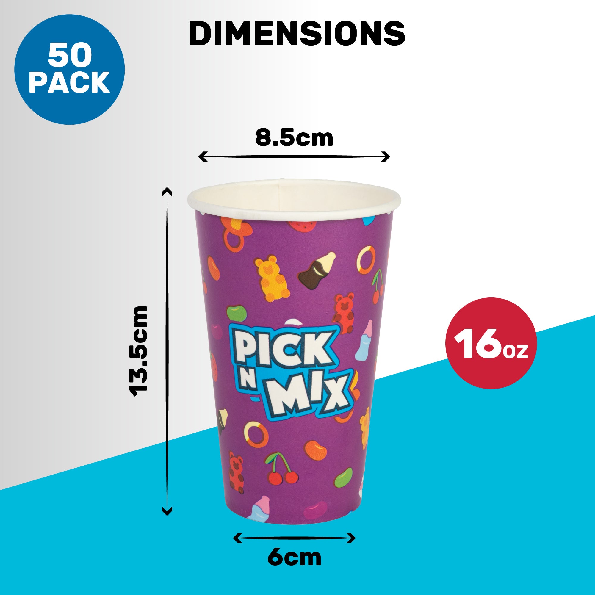 Accessories Purple Sweet Cups 16oz (Empty) 50 Pack