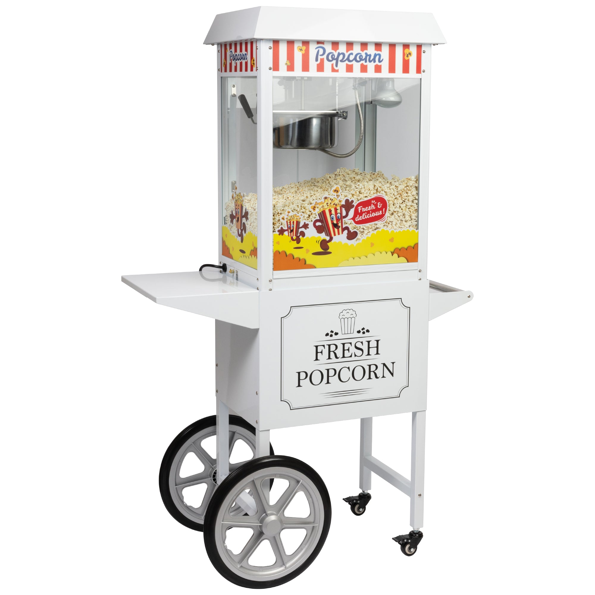 HAXRO Popcorn Machine & Cart 8oz - White