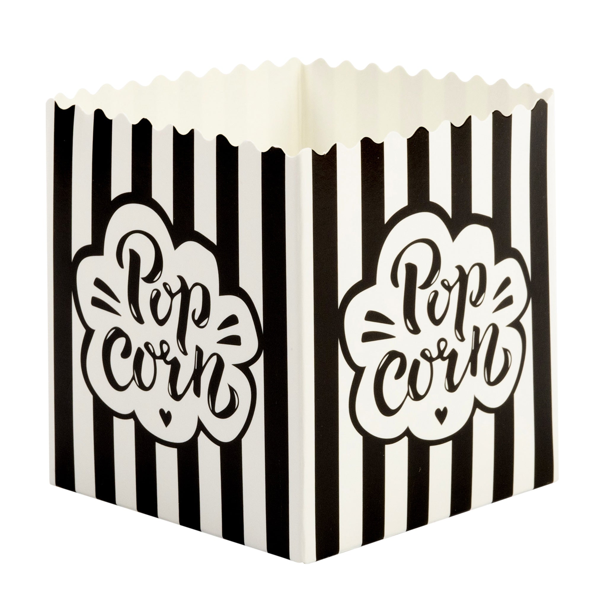 Black & White Striped popcorn boxes