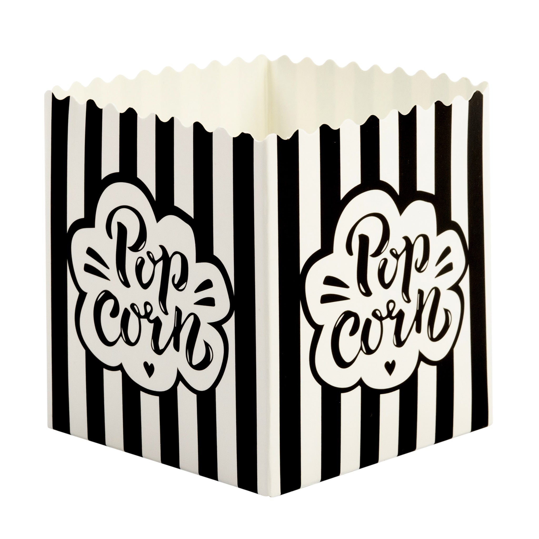 Black & White Striped popcorn boxes