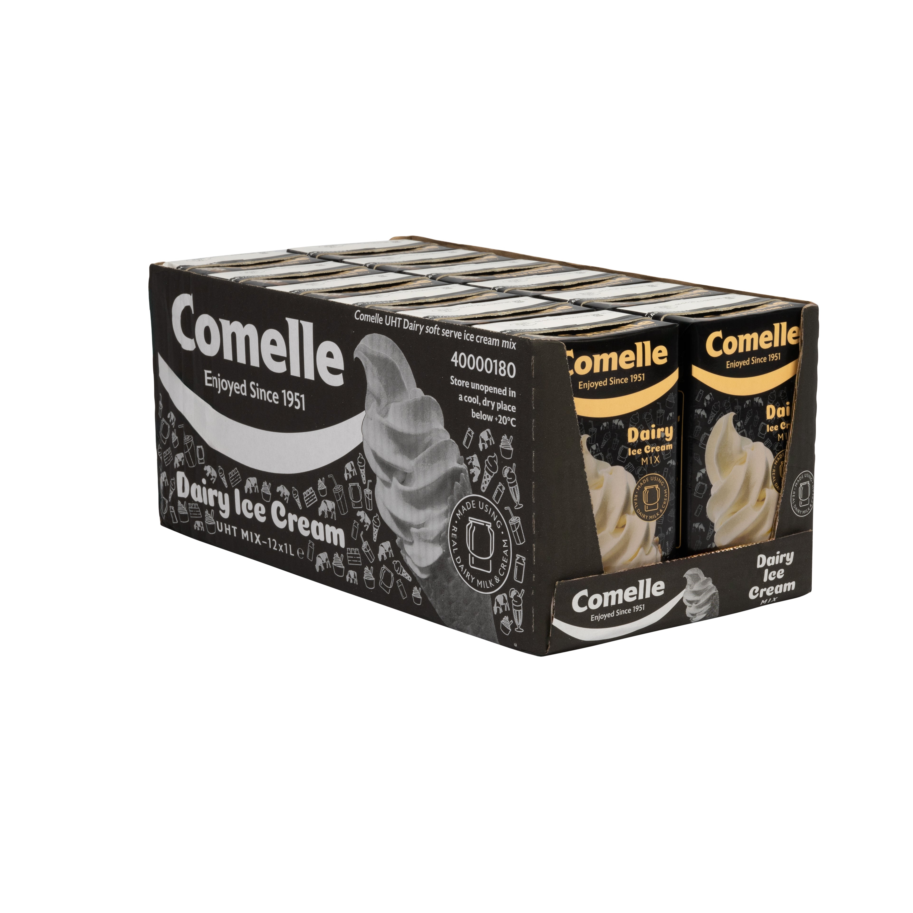 NEW! Comelle Dairy Ice Cream Mix 12 X 1L