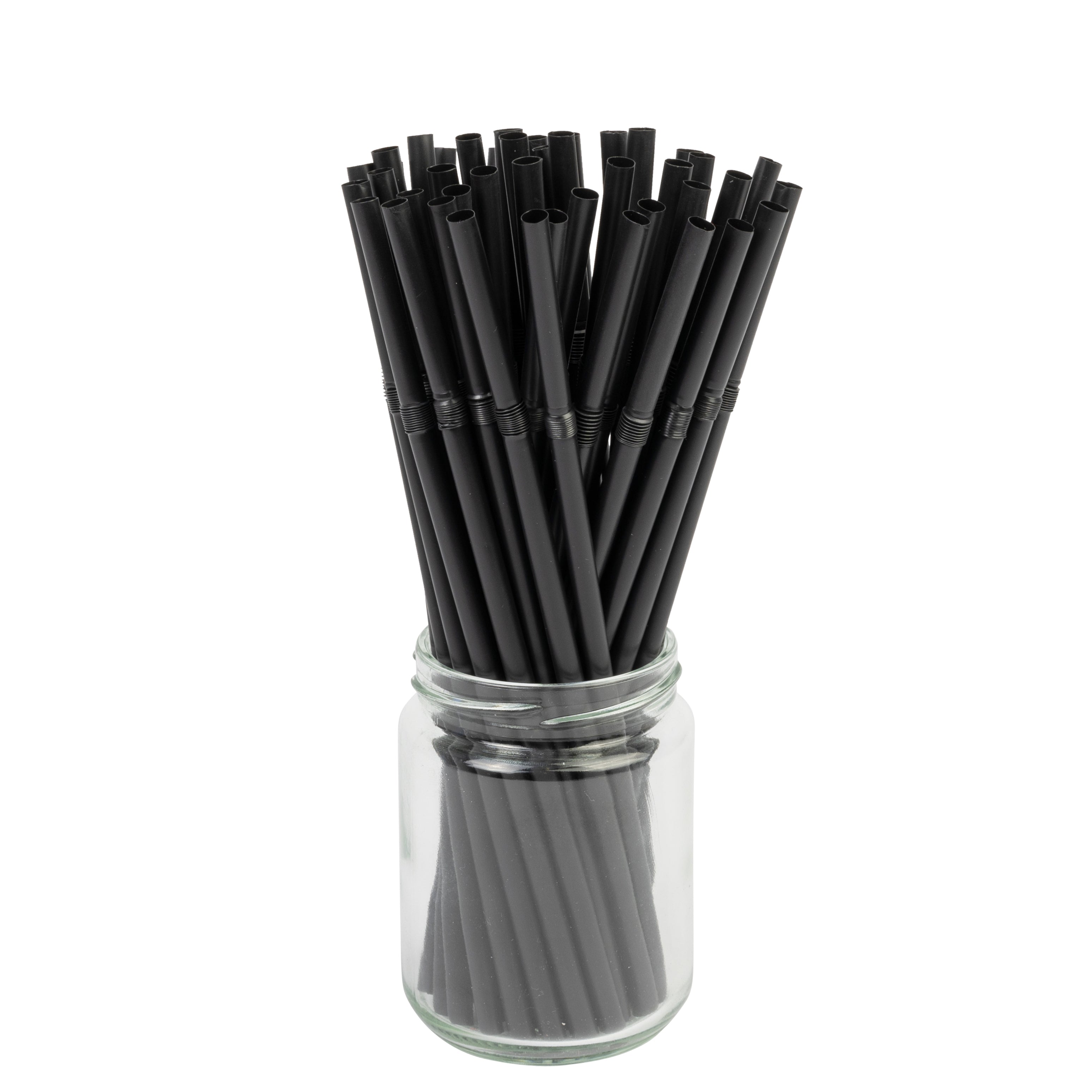 Straight Jumbo Straw Paper (200x6mm/8") Black Biodegradable