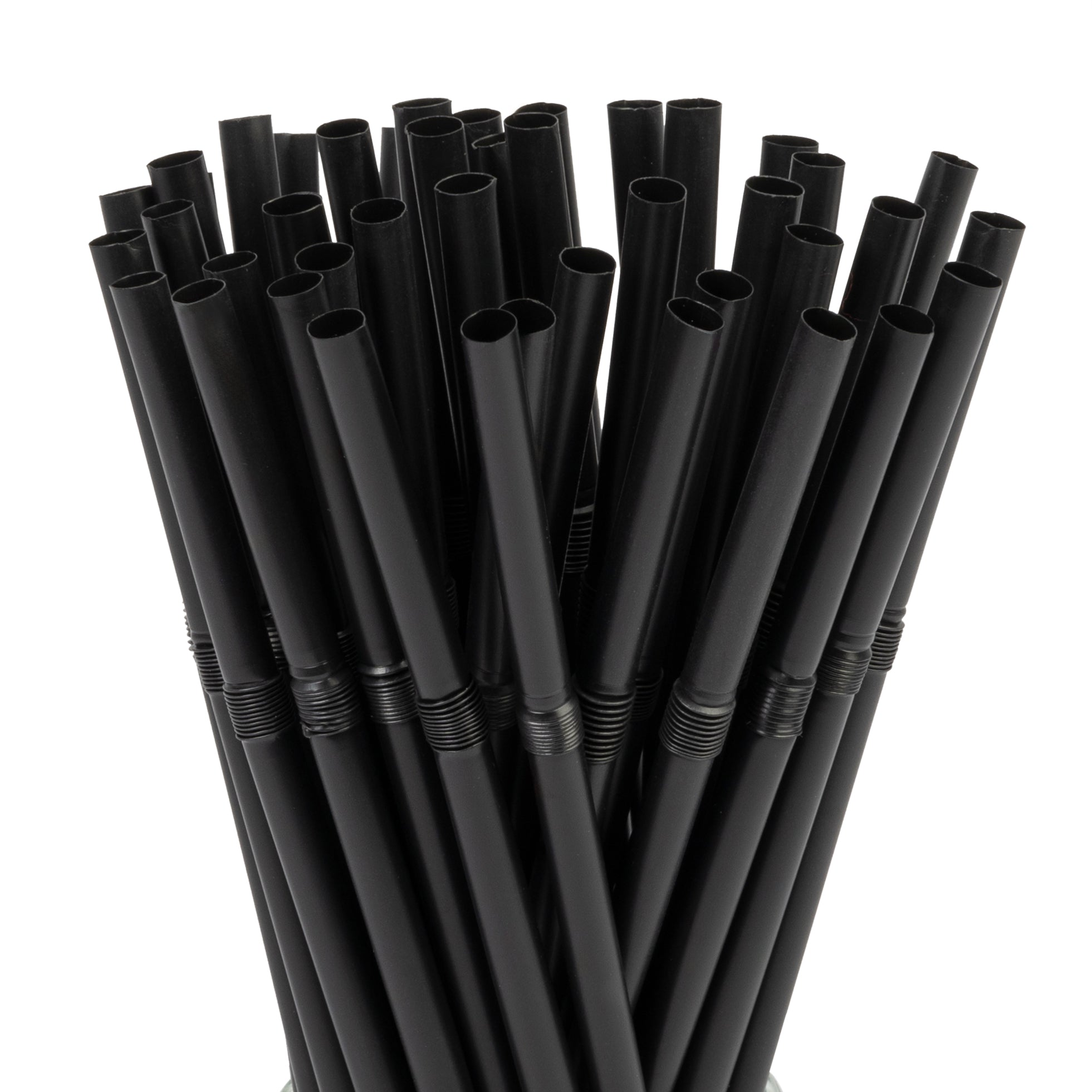 Straight Jumbo Straw Paper (200x6mm/8") Black Biodegradable
