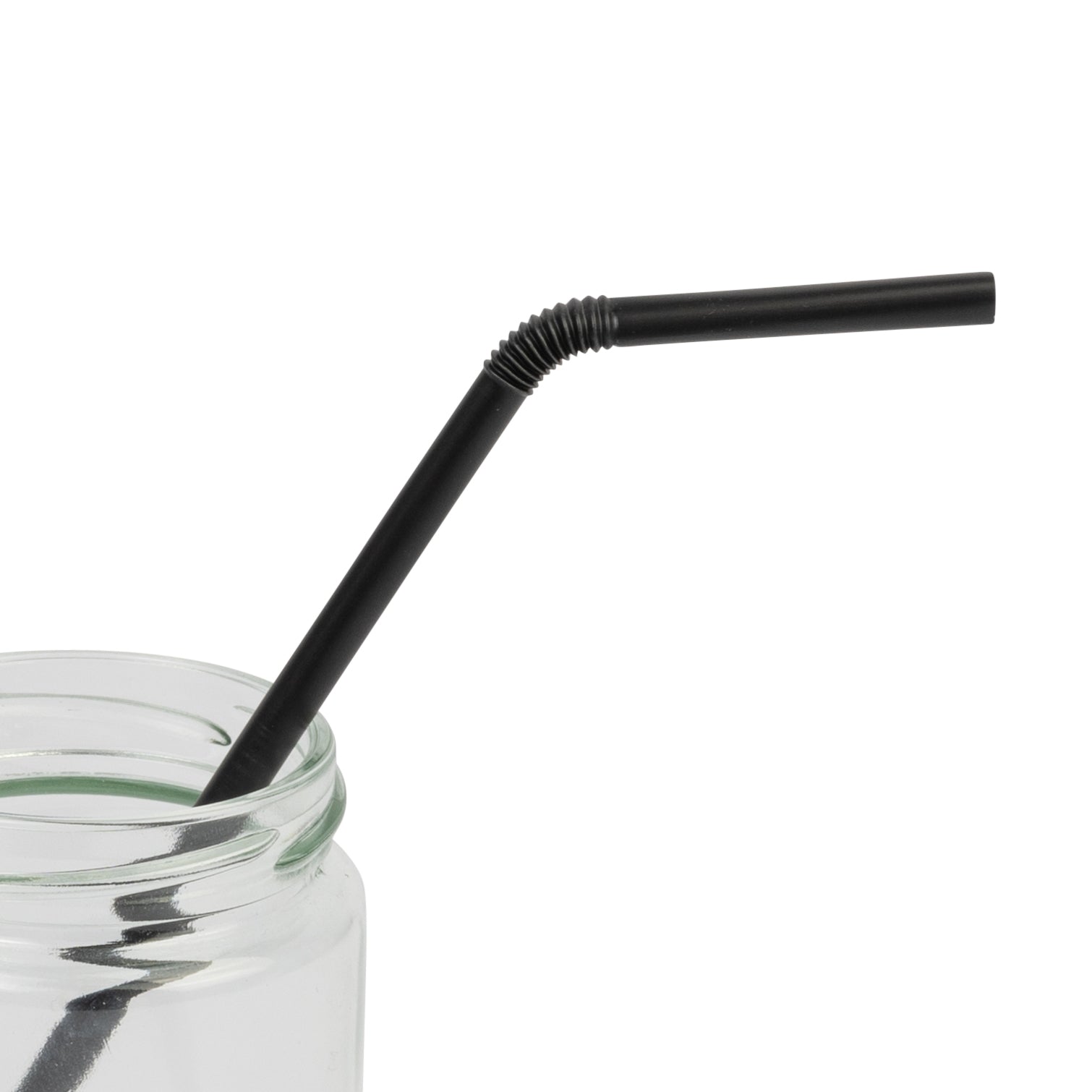 Straight Jumbo Straw Paper (200x6mm/8") Black Biodegradable