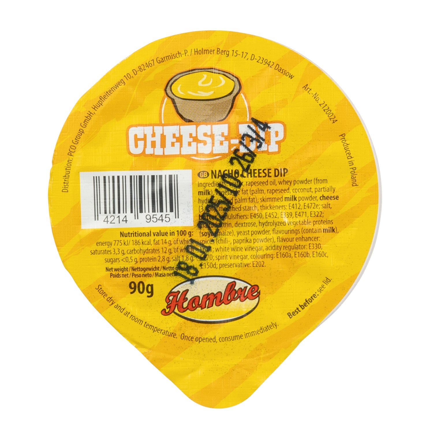 Hombre Cheese Dip Portion 48 x 90g