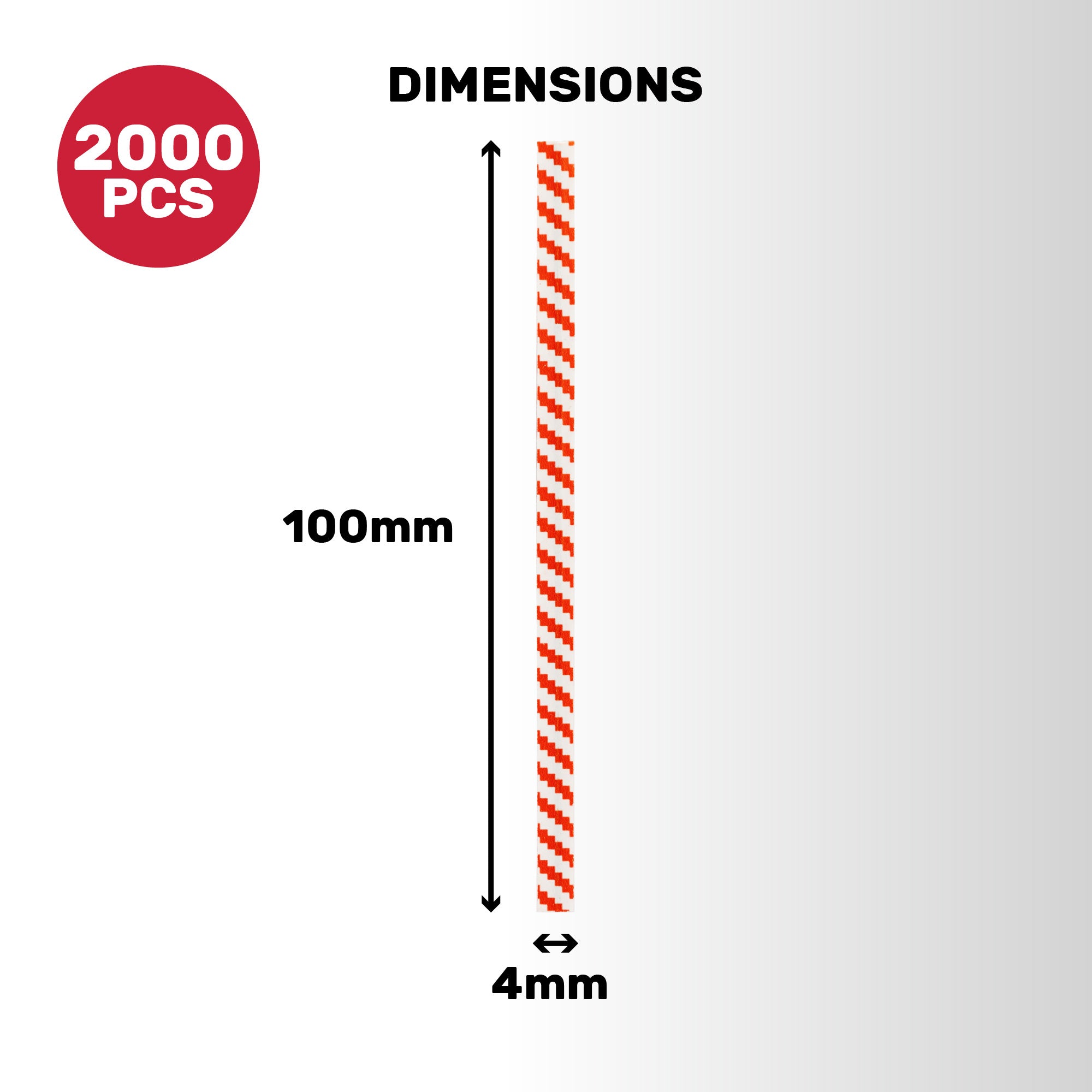 Red and White Striped Twist-Tie - 2,000/Pack