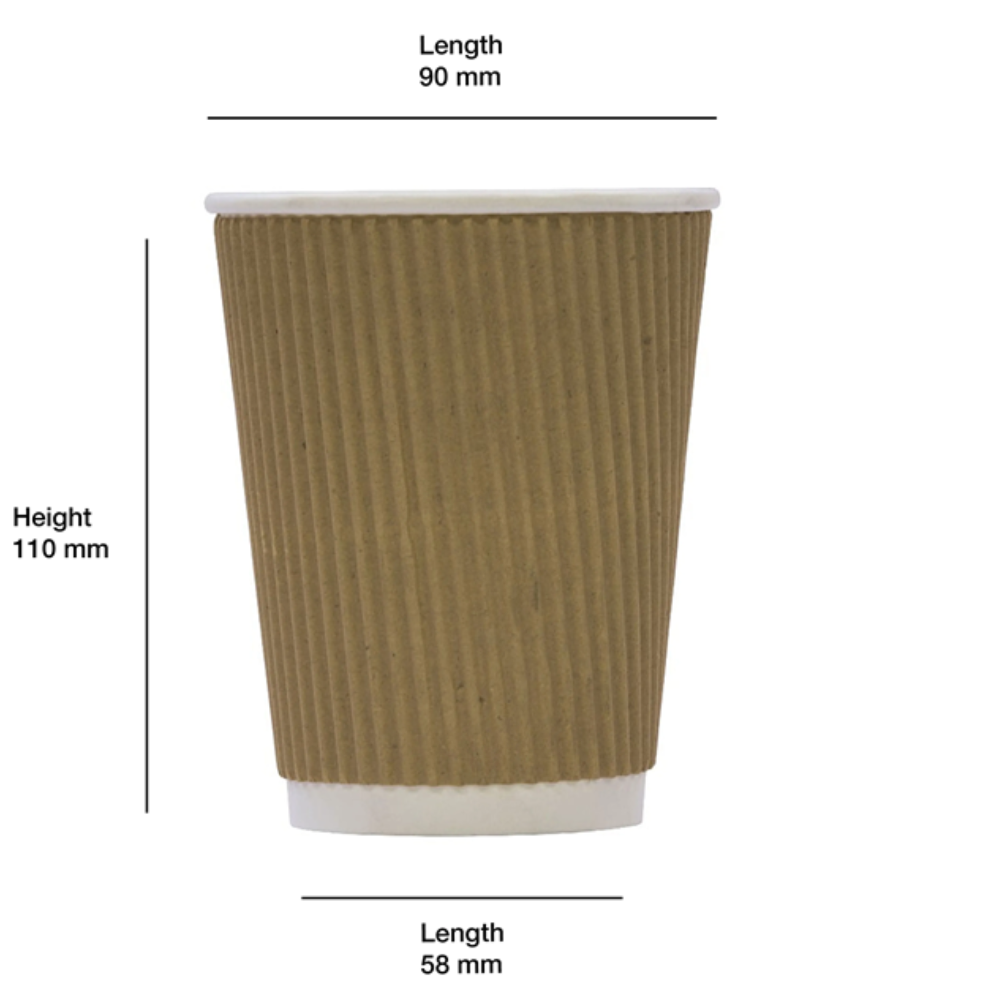 12oz Kraft Ripple Cup - Full Case 500 Pack