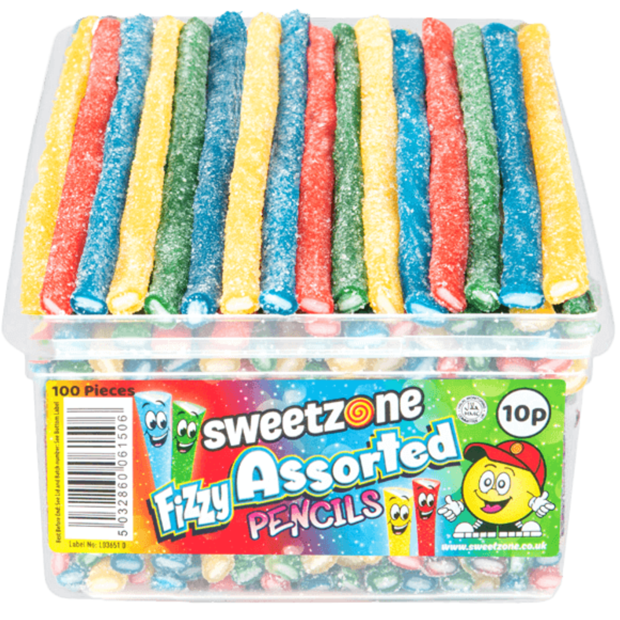 10p Pencils - Fizzy Assorted (100 Pieces) 1.1kg