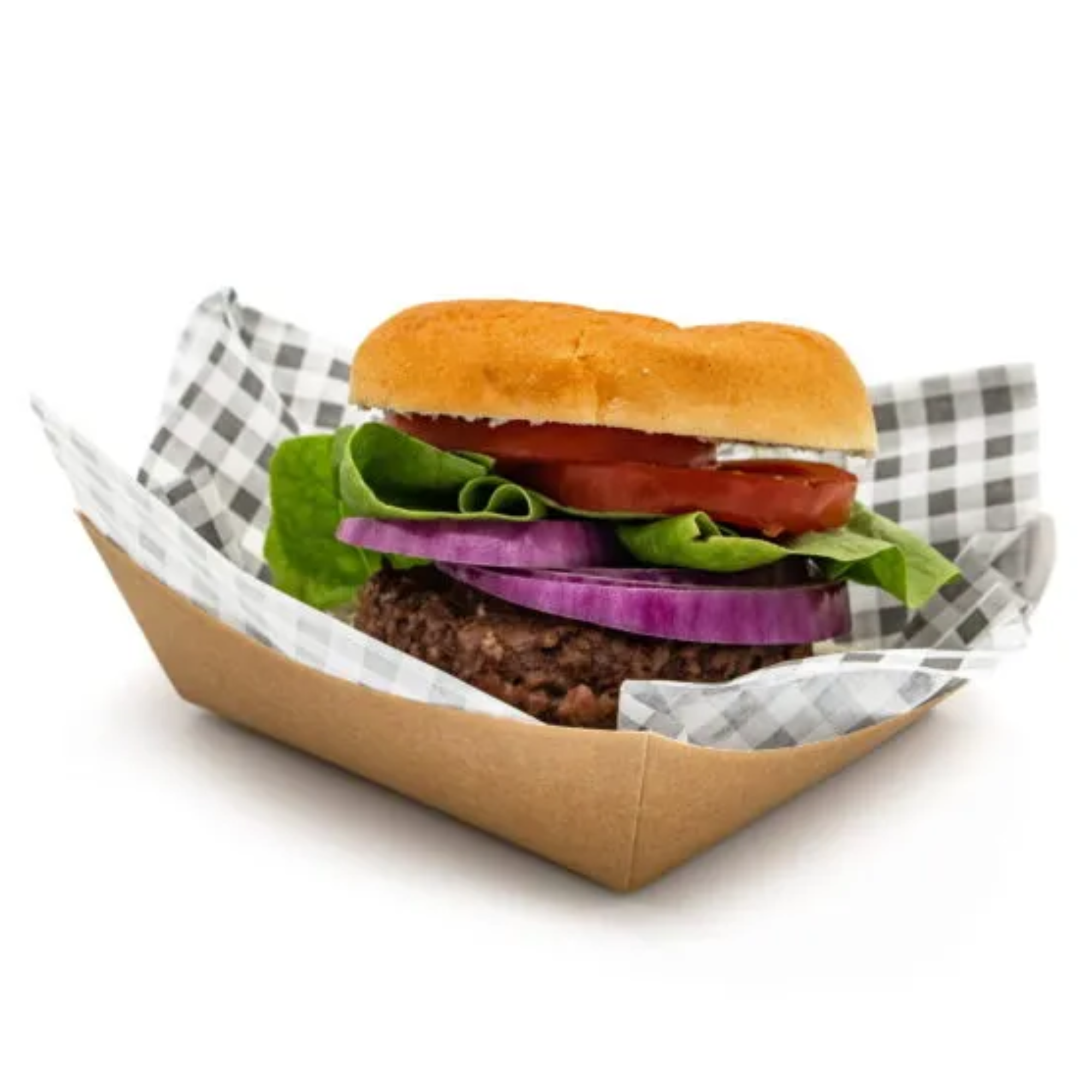 Compostable Kraft Burger Tray - Full Case 500 Pack