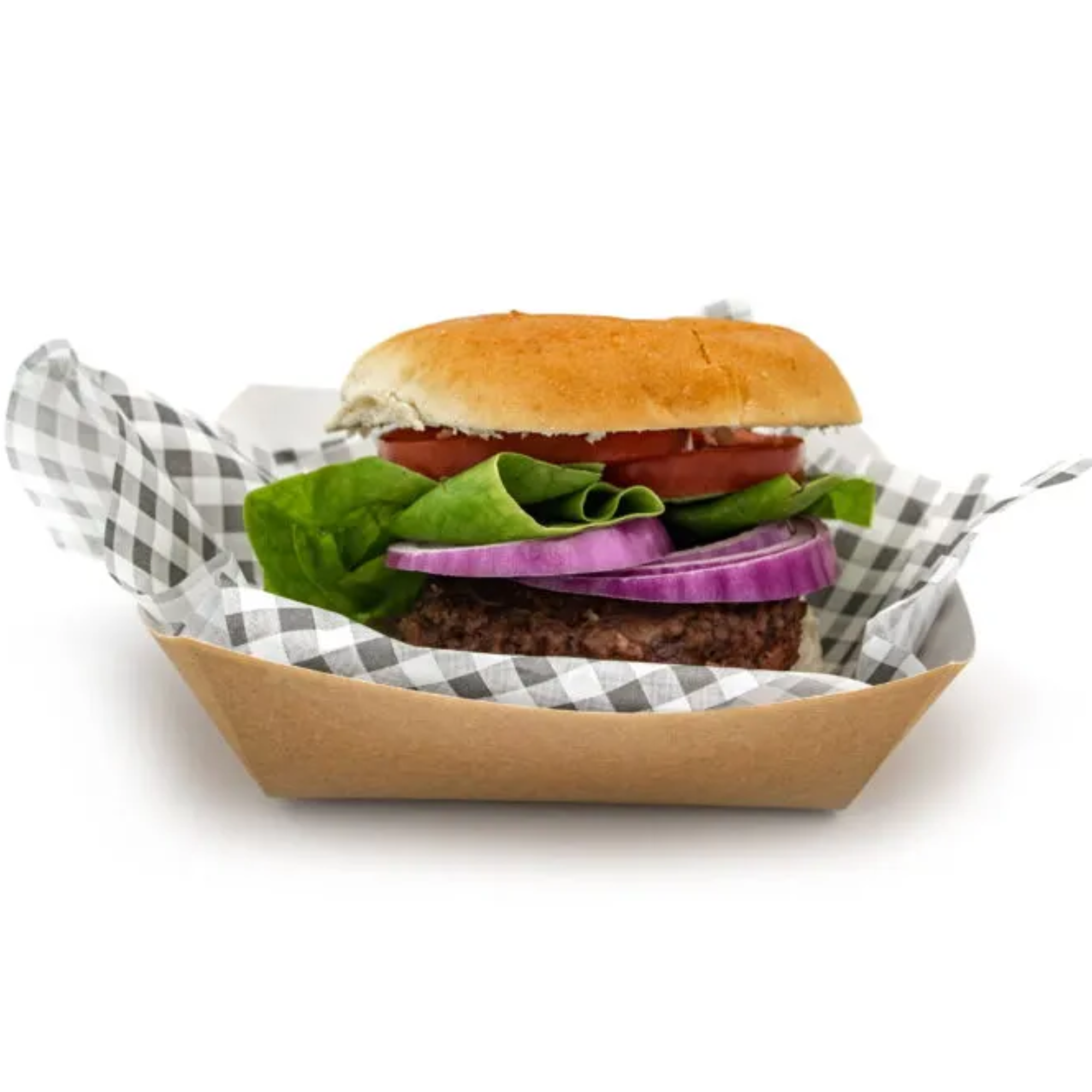 Compostable Kraft Burger Tray - Full Case 500 Pack