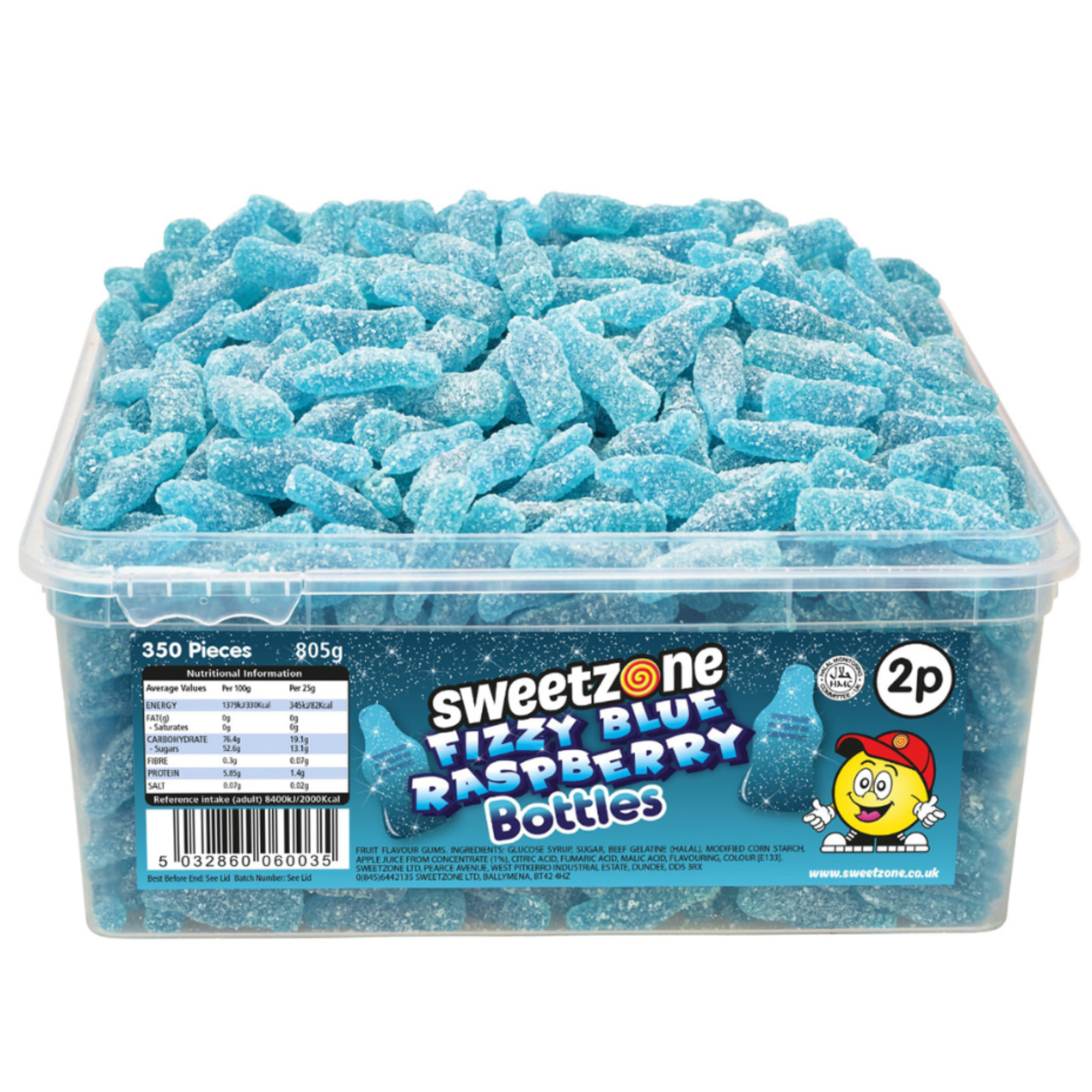 Fizzy Blue Raspberry Bottles 2p Tubs 805g