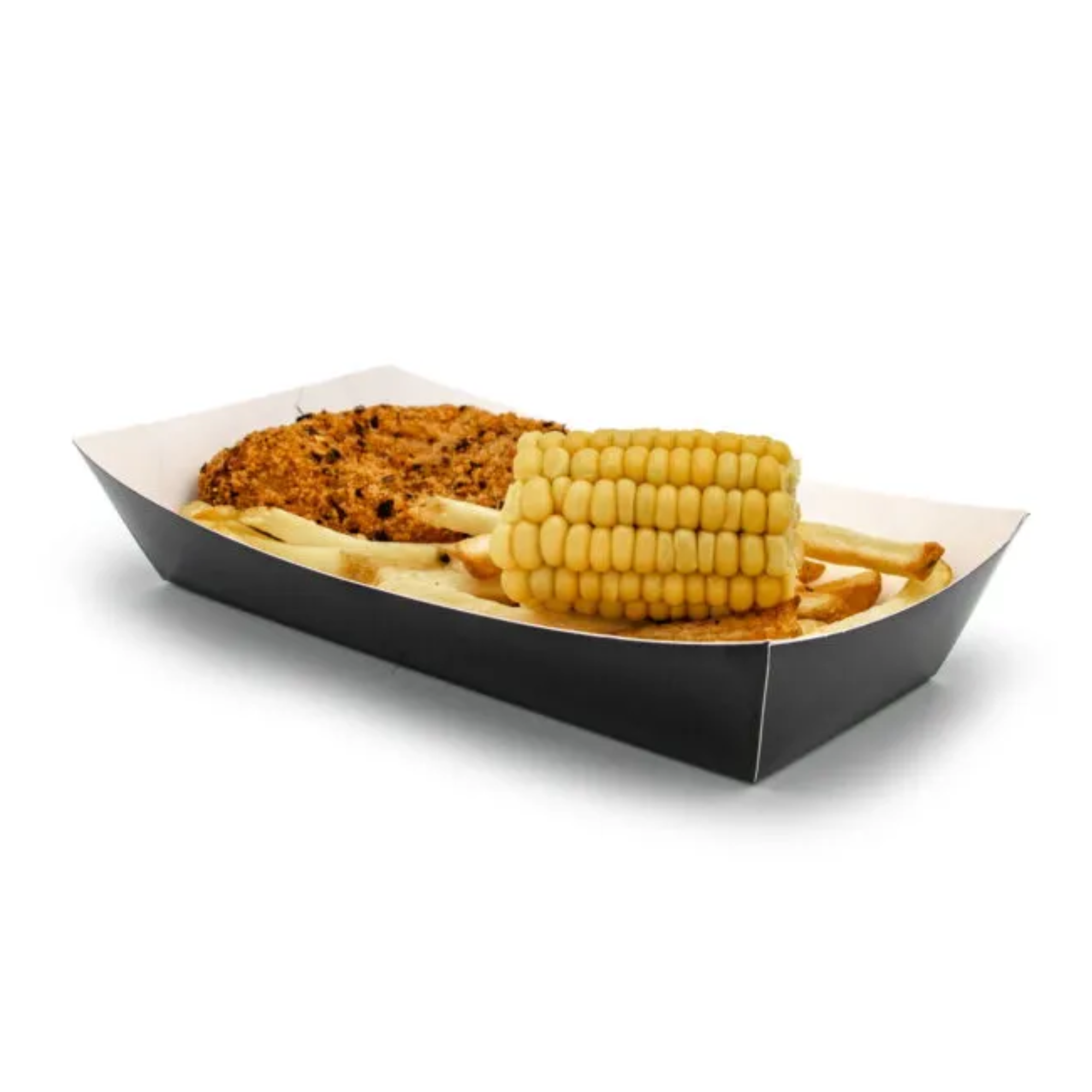 Compostable Black Meal Tray - Full Case 500 Pack