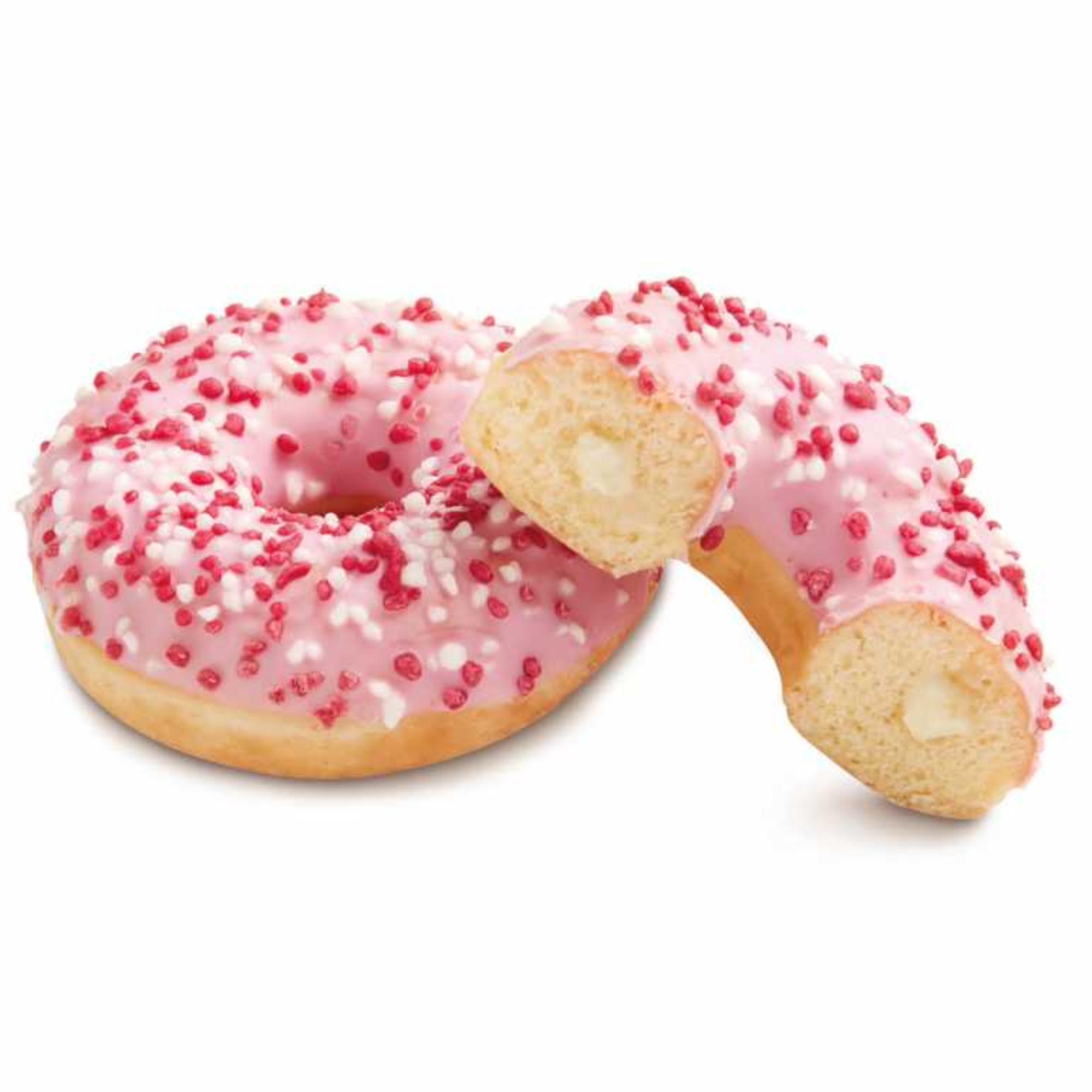 Thaw & Serve Frozen Pink & White Doughnuts 74g  ( Case of 36 )