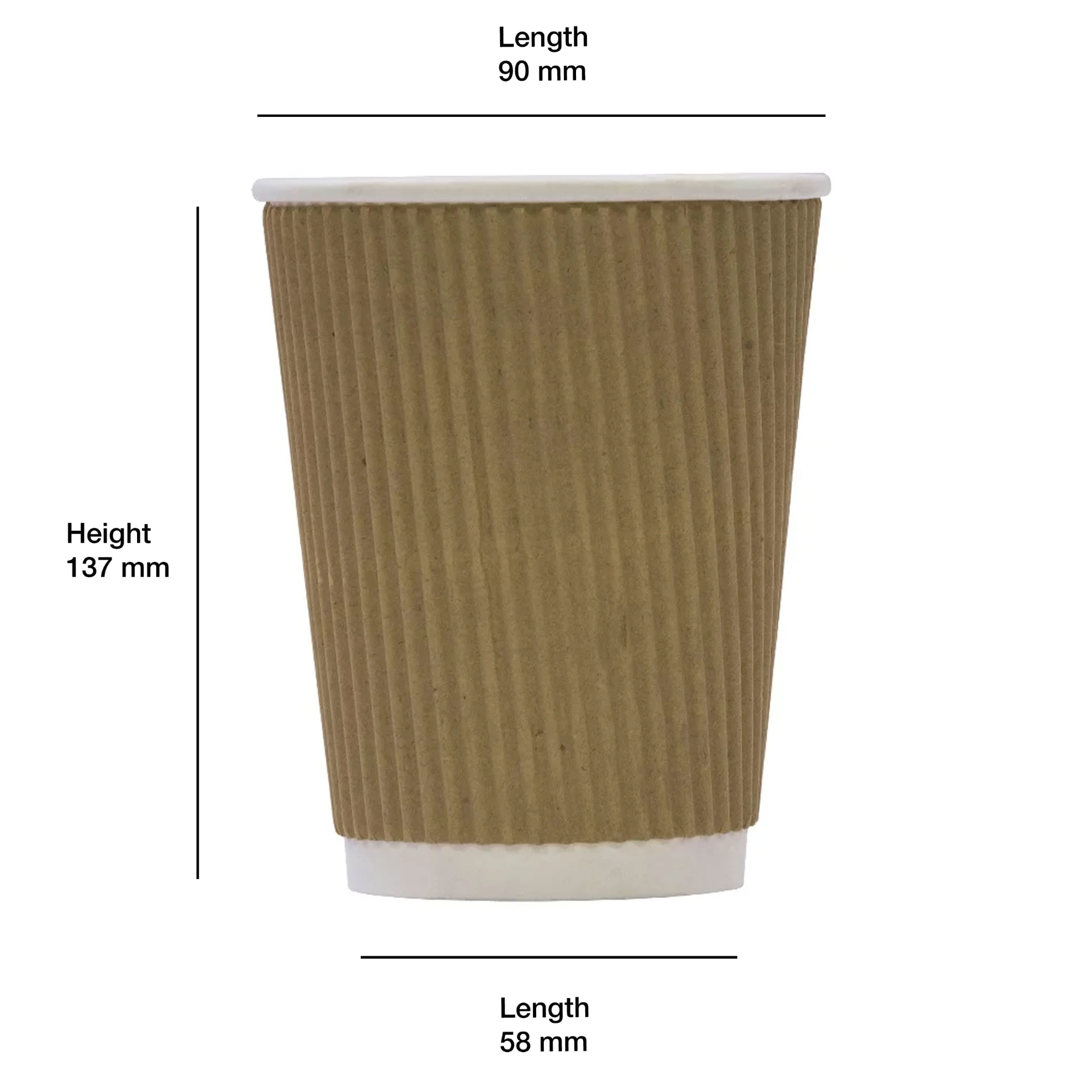 16oz Kraft Ripple Cup - Full Case 500 Pack
