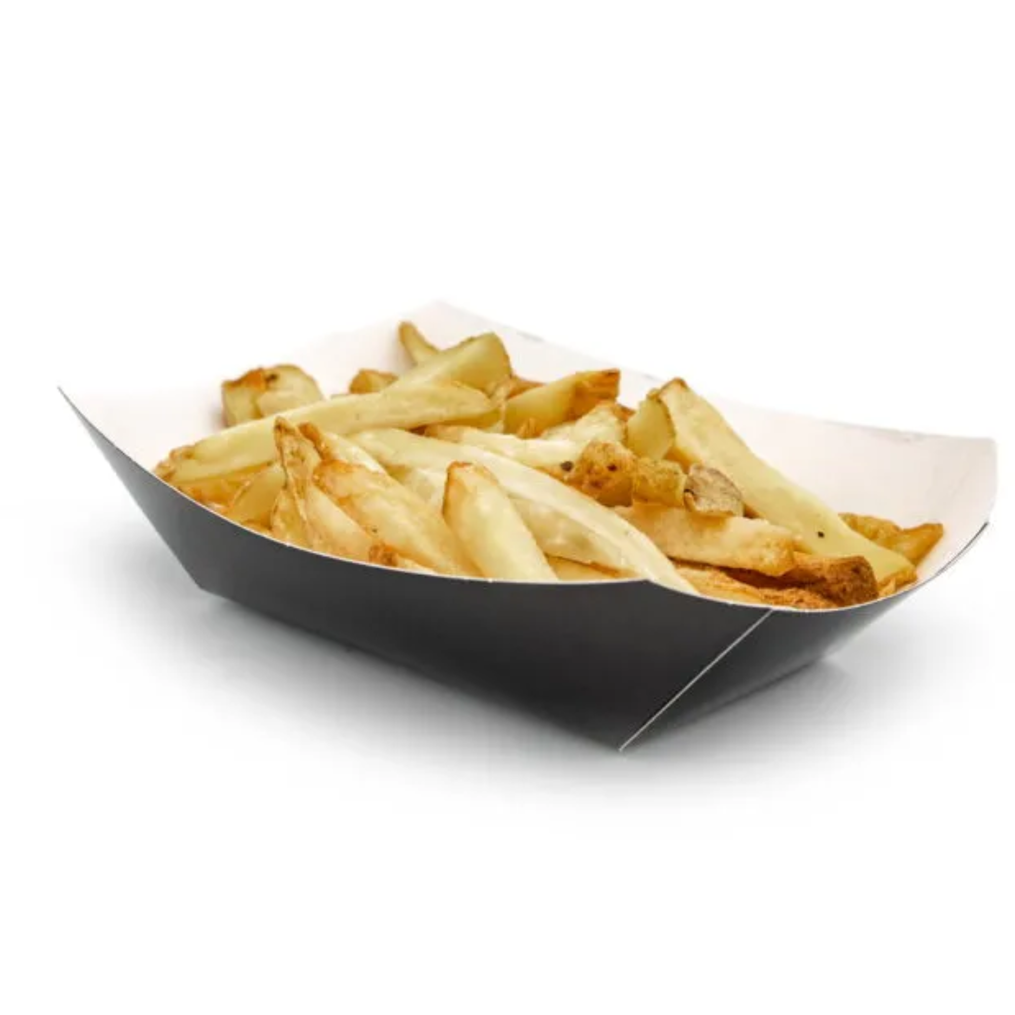 Compostable Black Chip Tray - Full Case 500 Pack