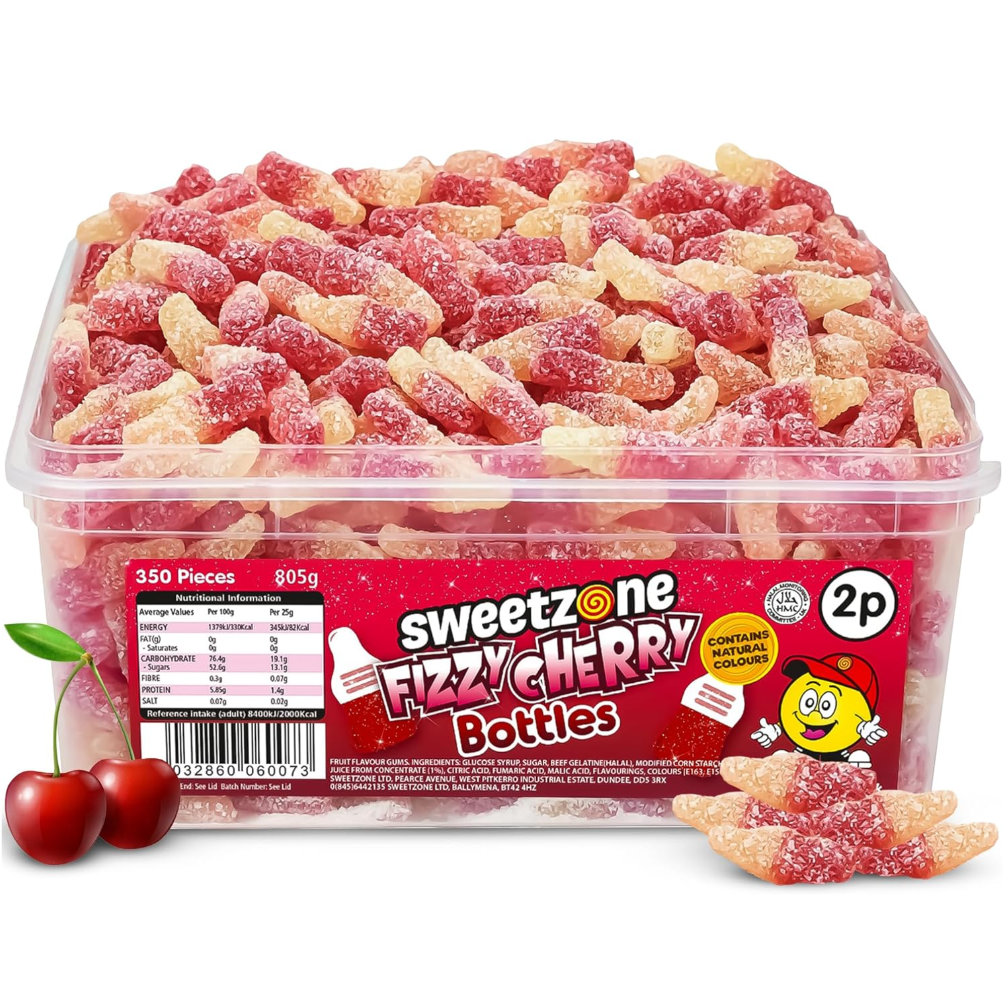 Fizzy Cherry Bottles 805g 350 Pcs