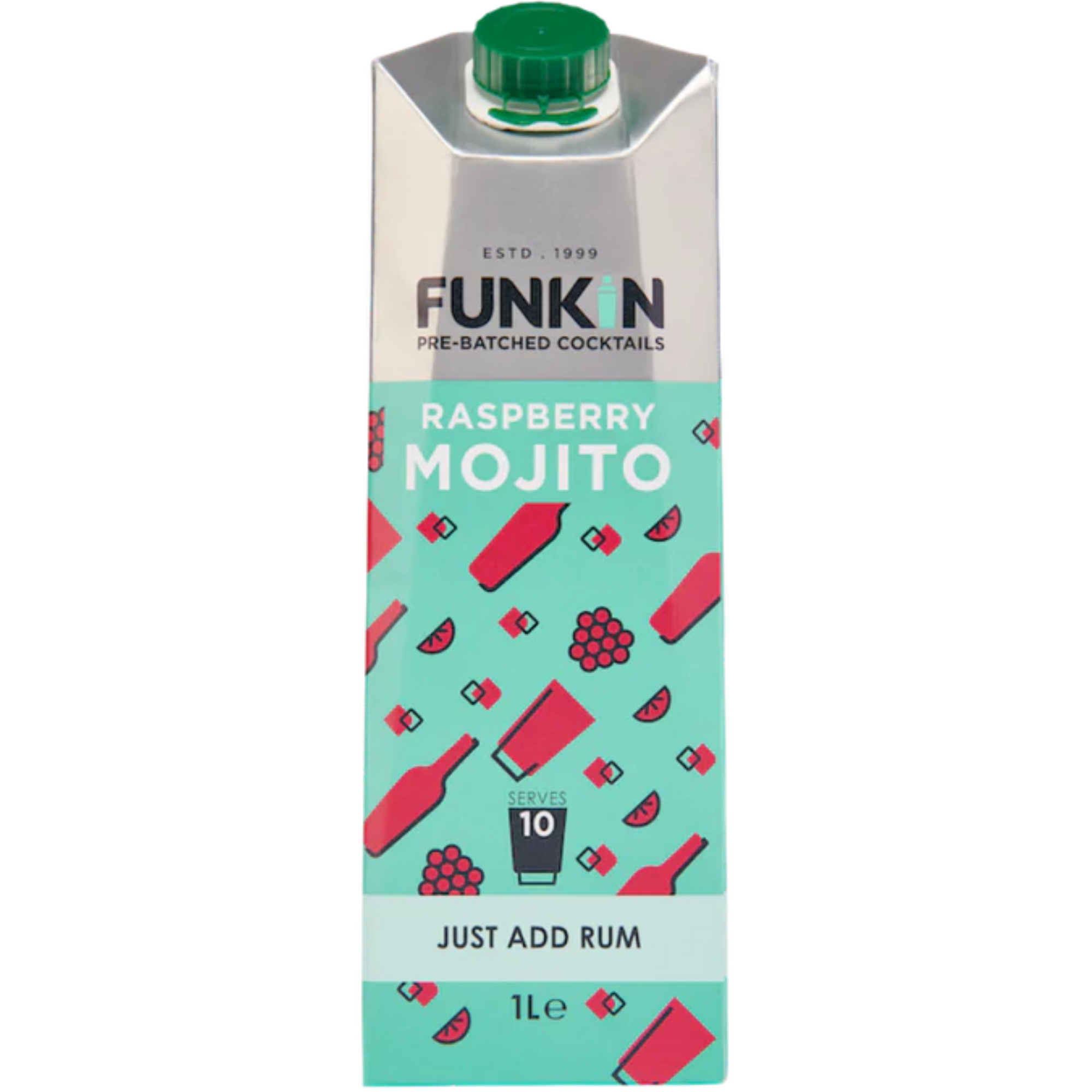 FUNKIN Raspberry Mojito Cocktail Mixer 1 Ltr Pre-Batched