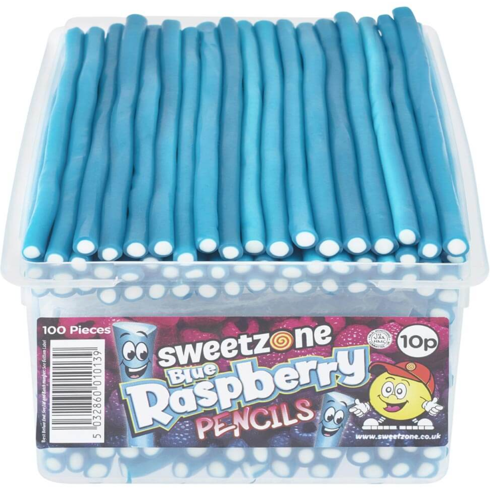 10p Pencils - Blue Raspberry (100 Pieces) 1.1kg Tub