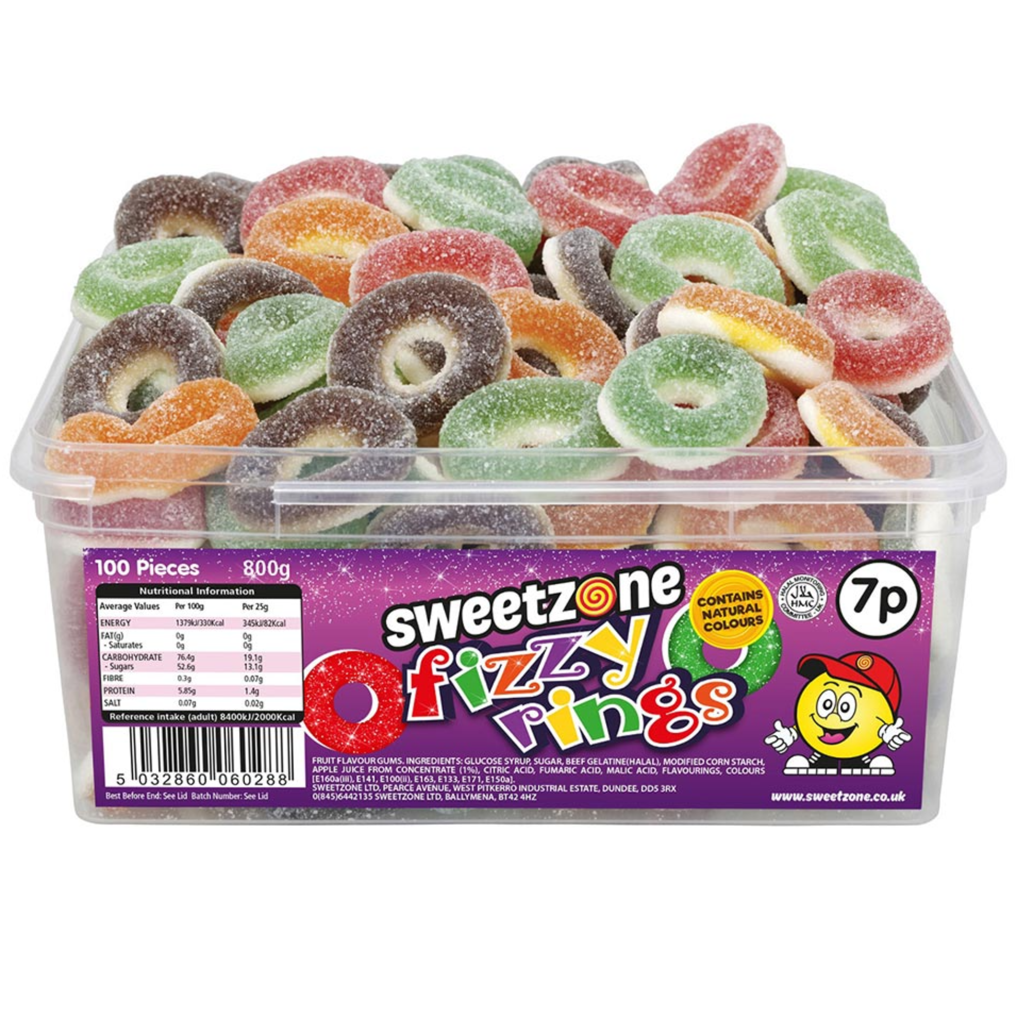 Fizzy Rings 7p Tub 800g