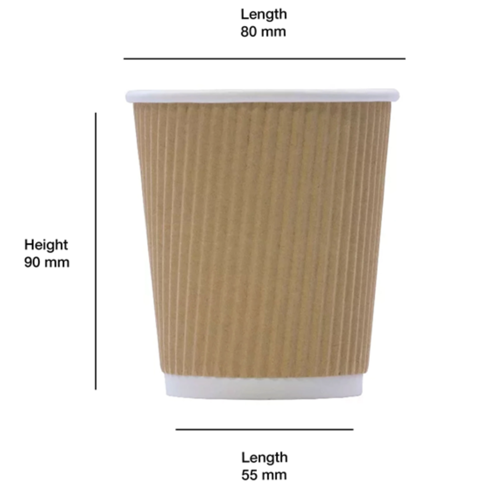8oz Kraft Ripple Cup - Full Case 500 Pack