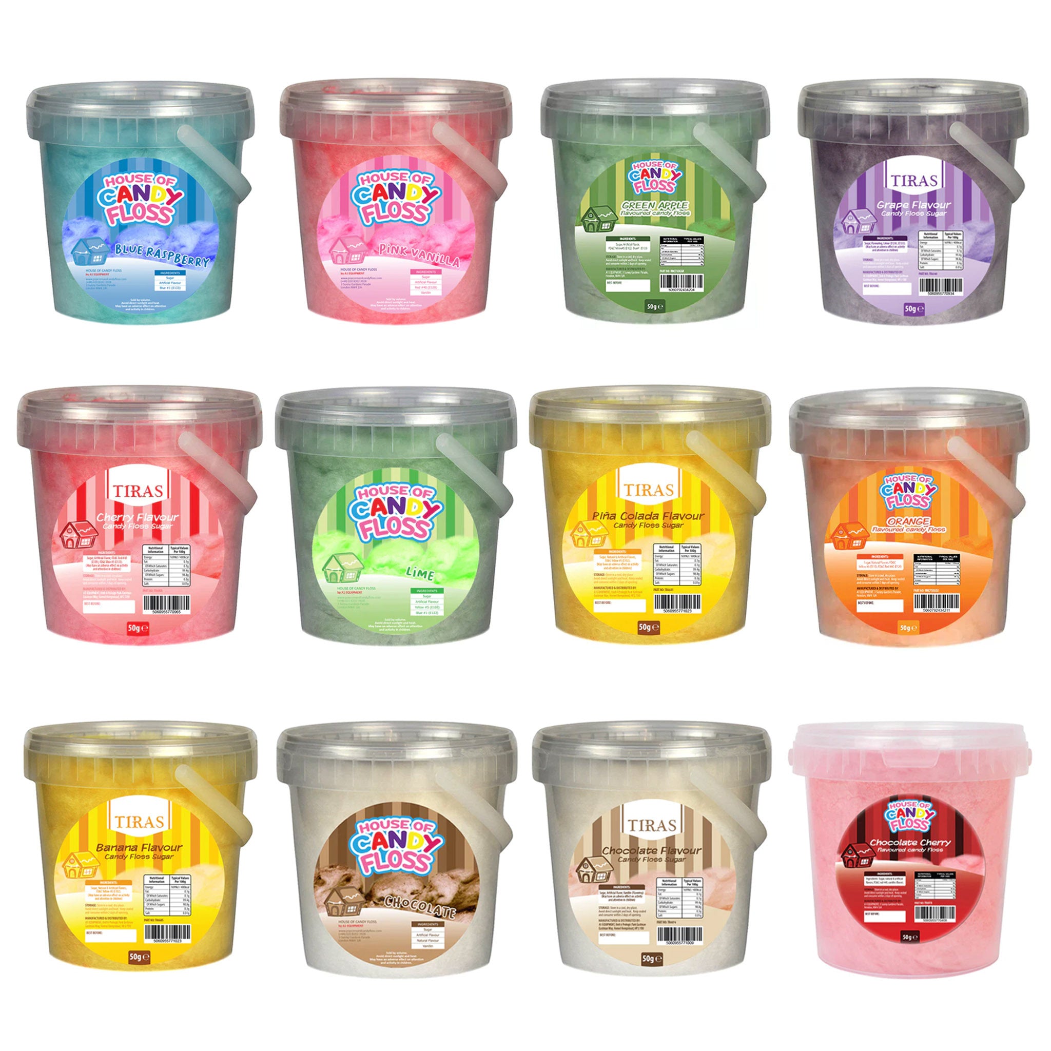 Candy Floss (Small) Tubs 50g x 96 - All Flavours
