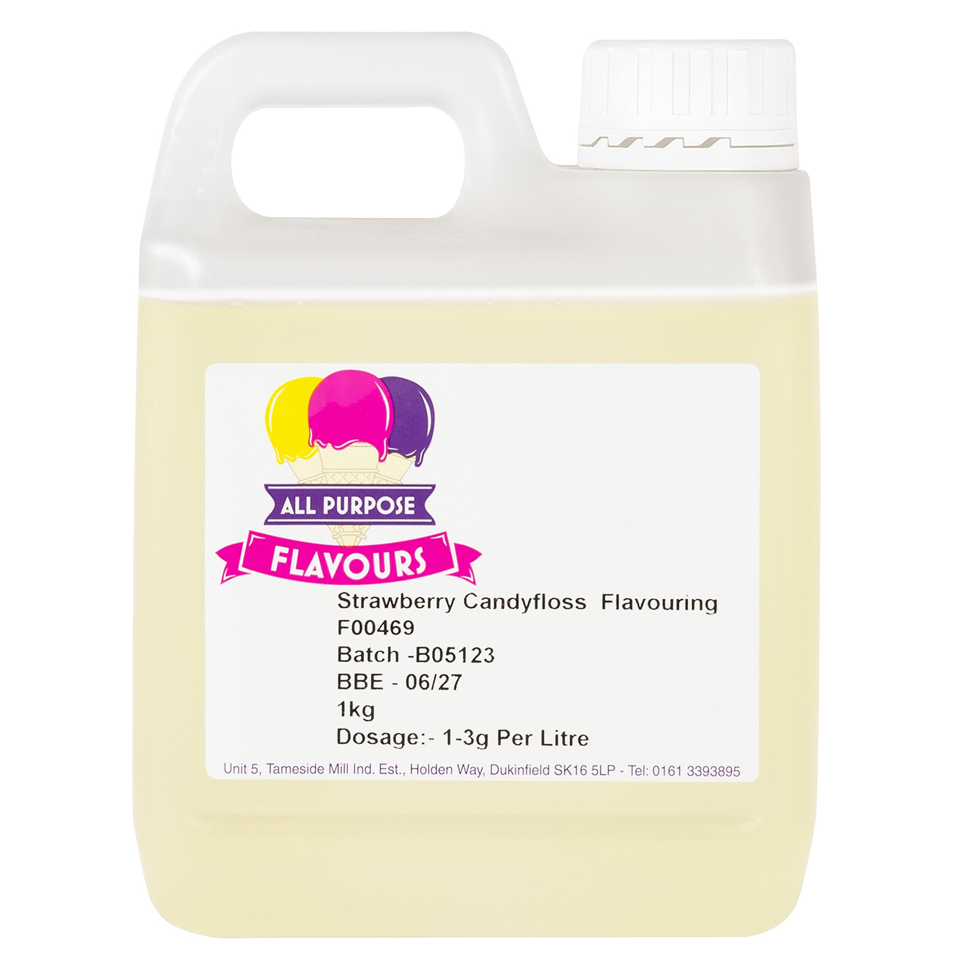 All Purpose Flavours Strawberry Candyfloss Colour and Flavour 1kg