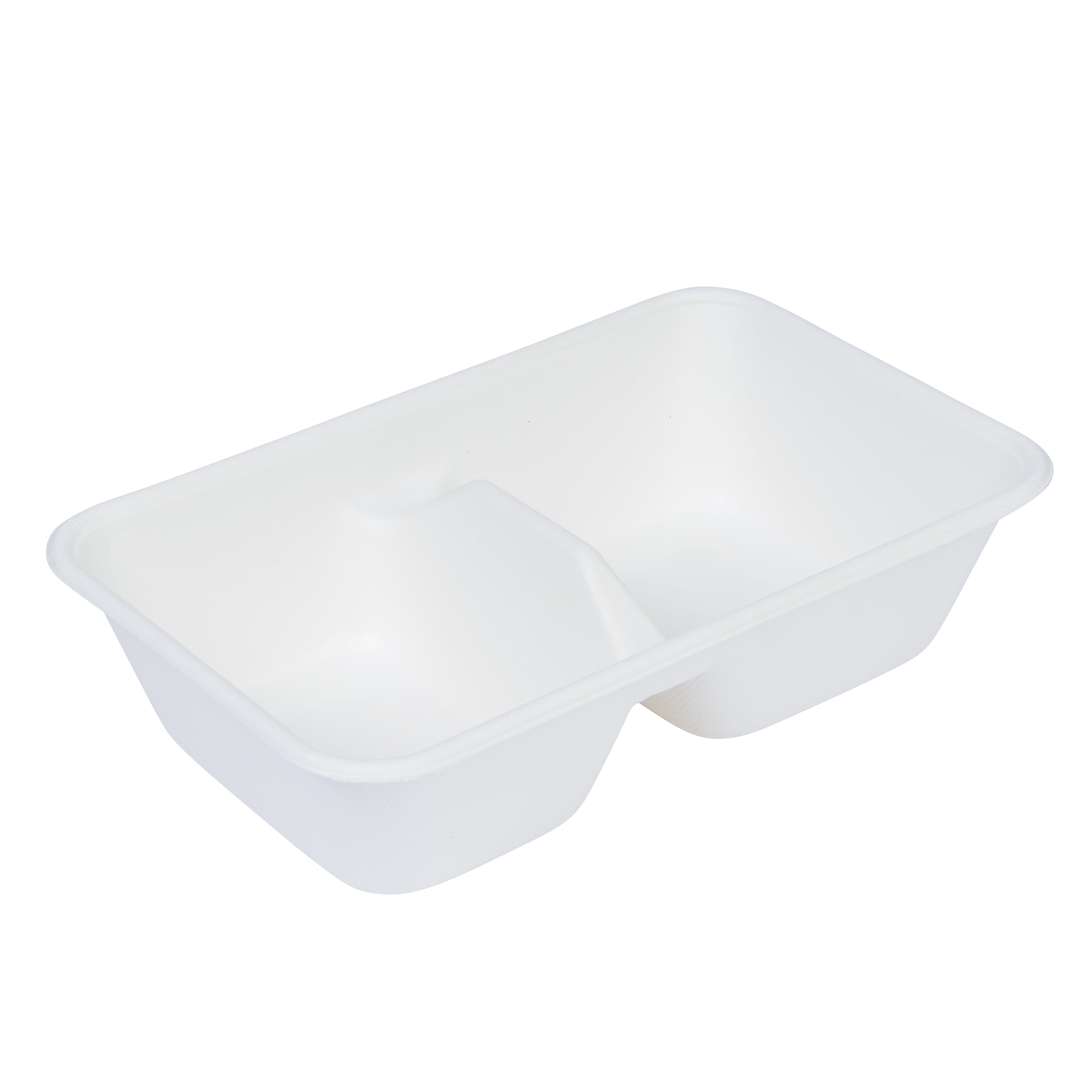Goodlife Compostable Bagasse 2-Comp Tray With Lid (400 Pack)
