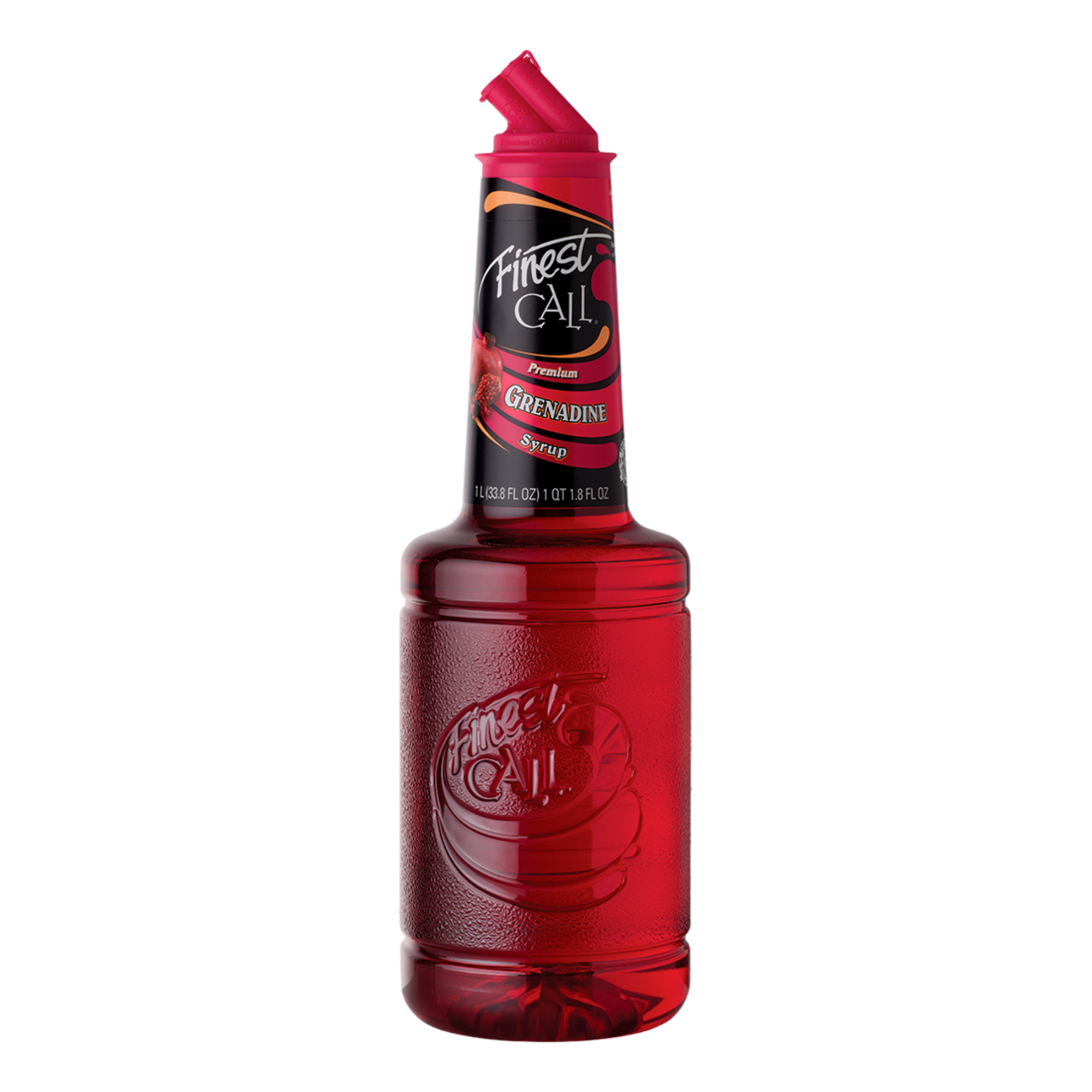 Finest Call Grenadine Syrup 1 L bottle – rich, ruby-red syrup with sweet pomegranate flavour, ideal for cocktails, mocktails, and dessert drinks in bars, cafés, and restaurants.