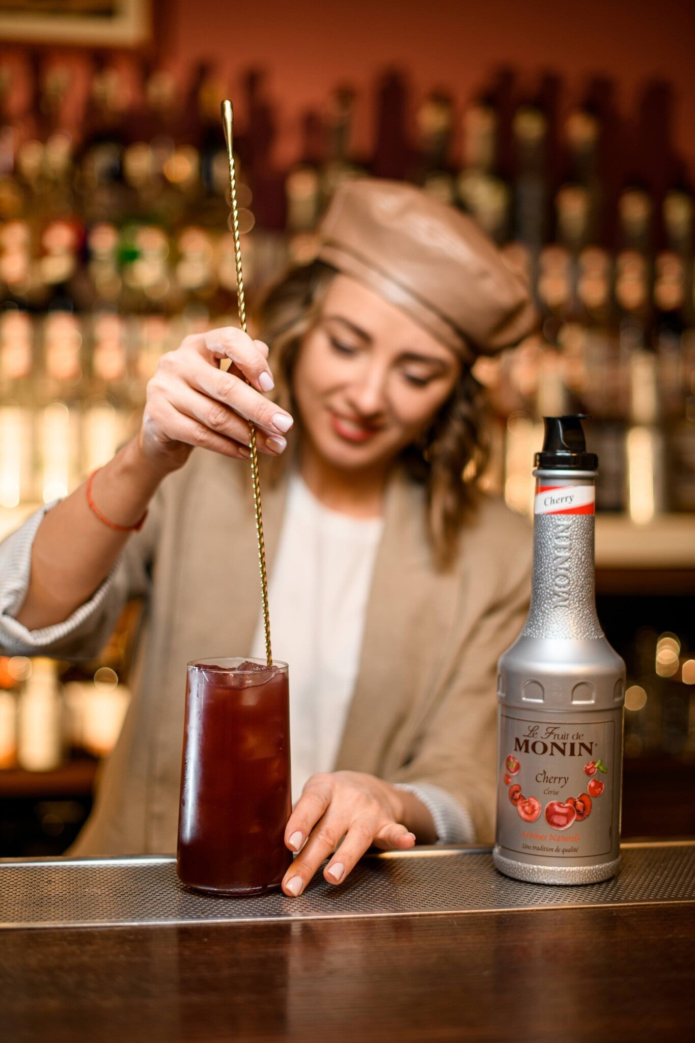 Monin Cherry Puree Syrup 1ltr