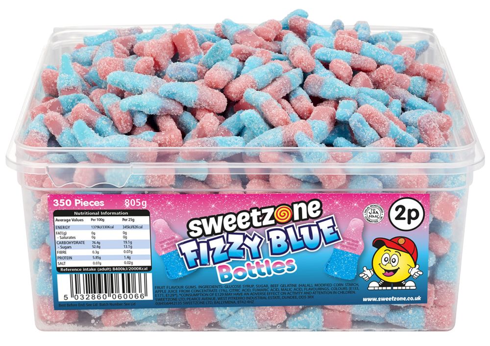 Sweetzone Fizzy Blue Bottles 2p Tub 805g