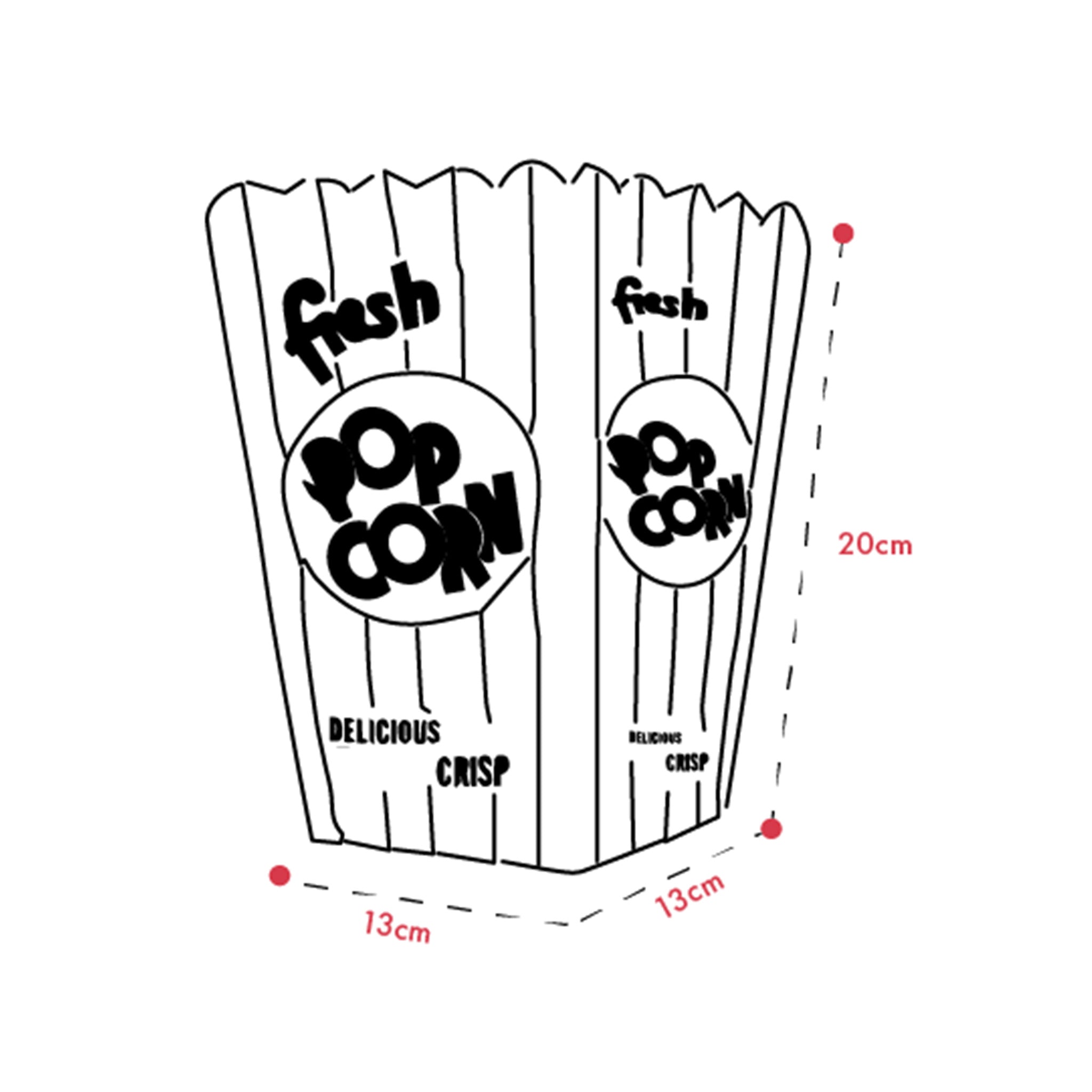 Large 130oz Fresh Popcorn Boxes (Pack of 200)