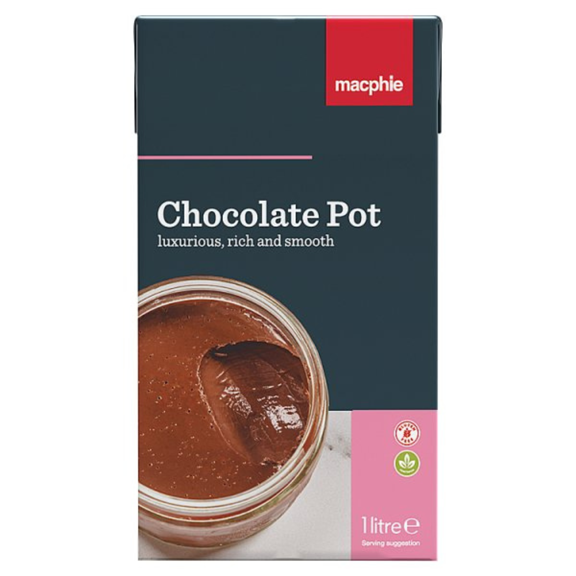 Macphie Chocolate Pot 1 Litre Luxorious Rich and Smooth Dessert