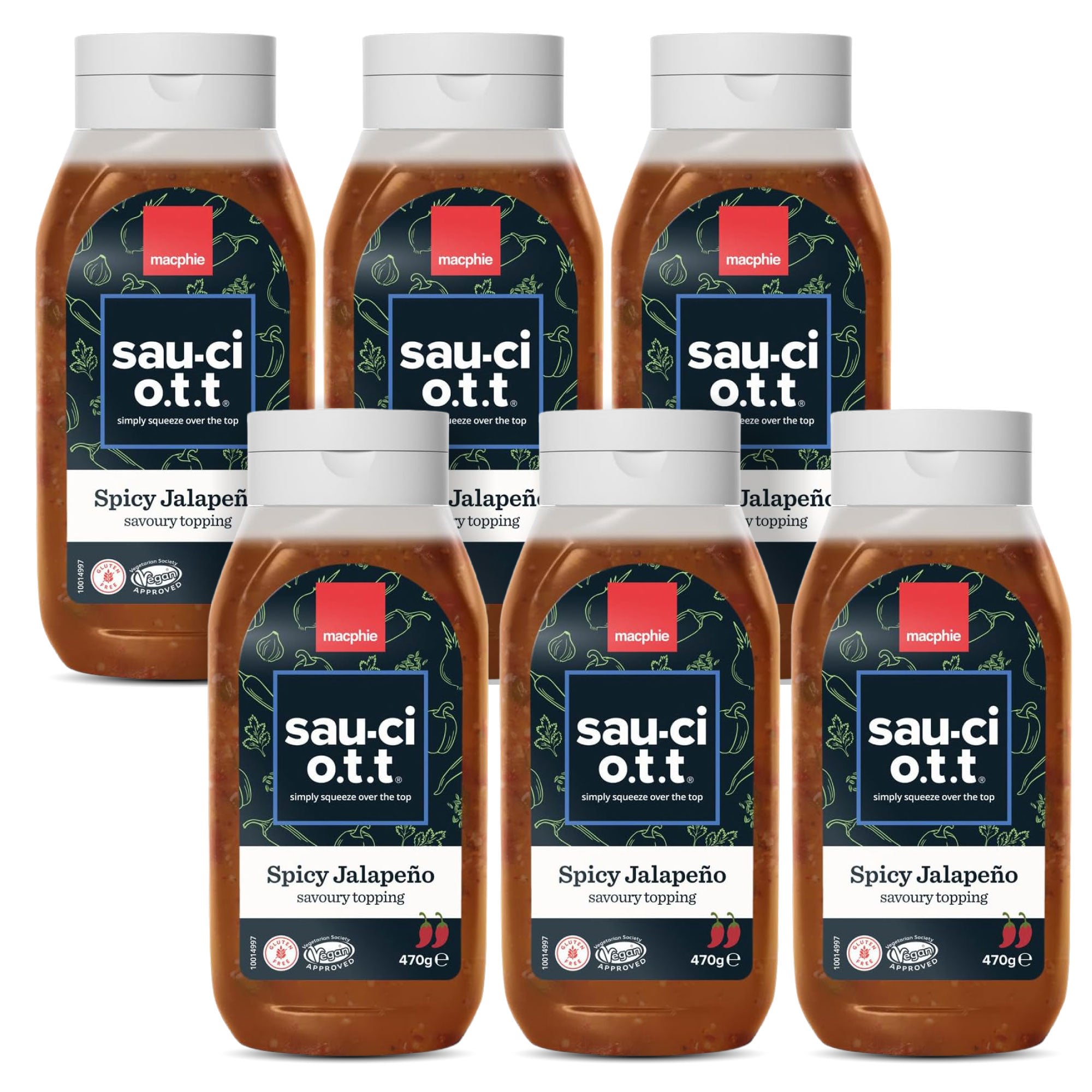 Bottle of spicy jalapeño savoury topping, perfect for burgers, nachos, tacos, and as a dipping sauce, with bold Mexican-inspired flavour.