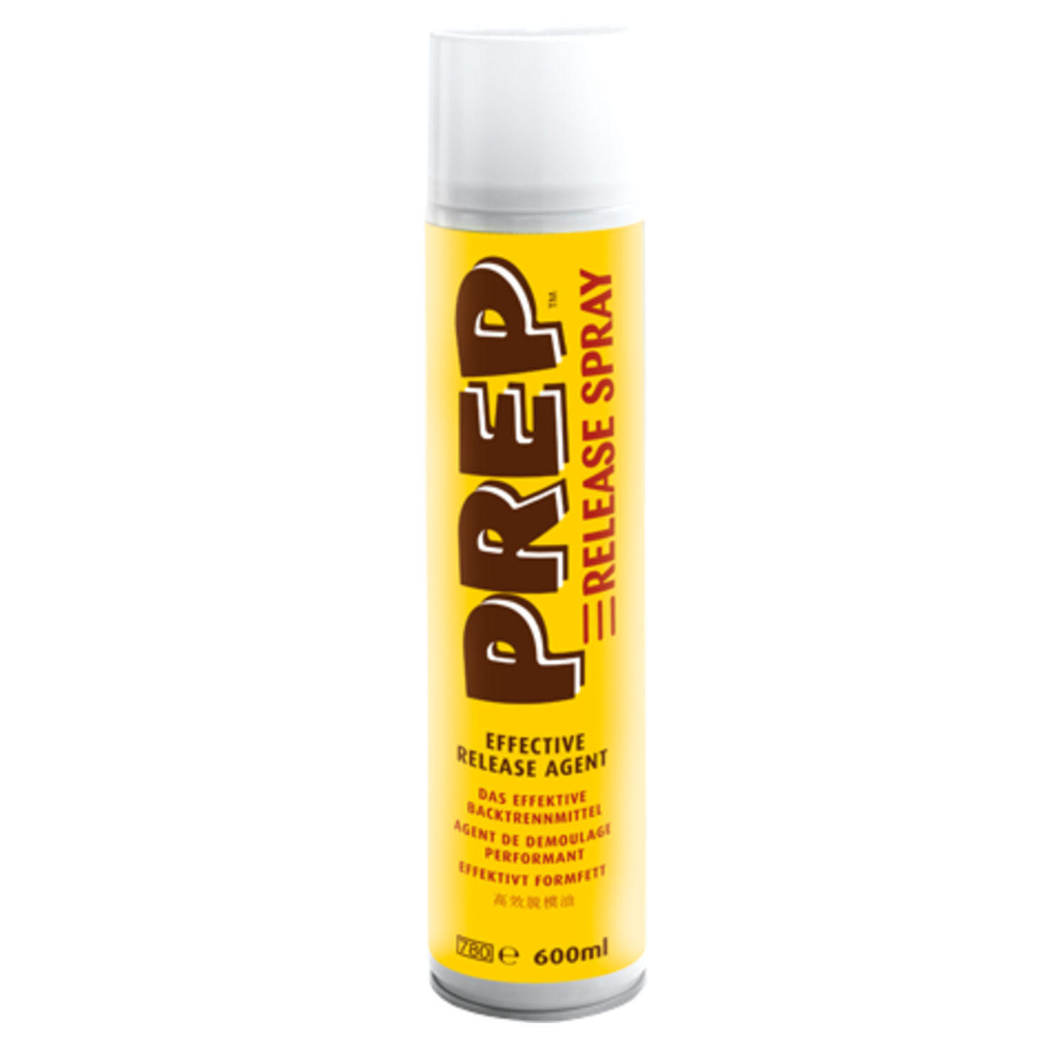 Can of Prep Release Spray positioned beside a cake tin and freshly baked goods, highlighting its convenient nozzle and clean labellingβideal for non-stick baking and suitable for vegan, Halal, Kosher, and soy-free diets.