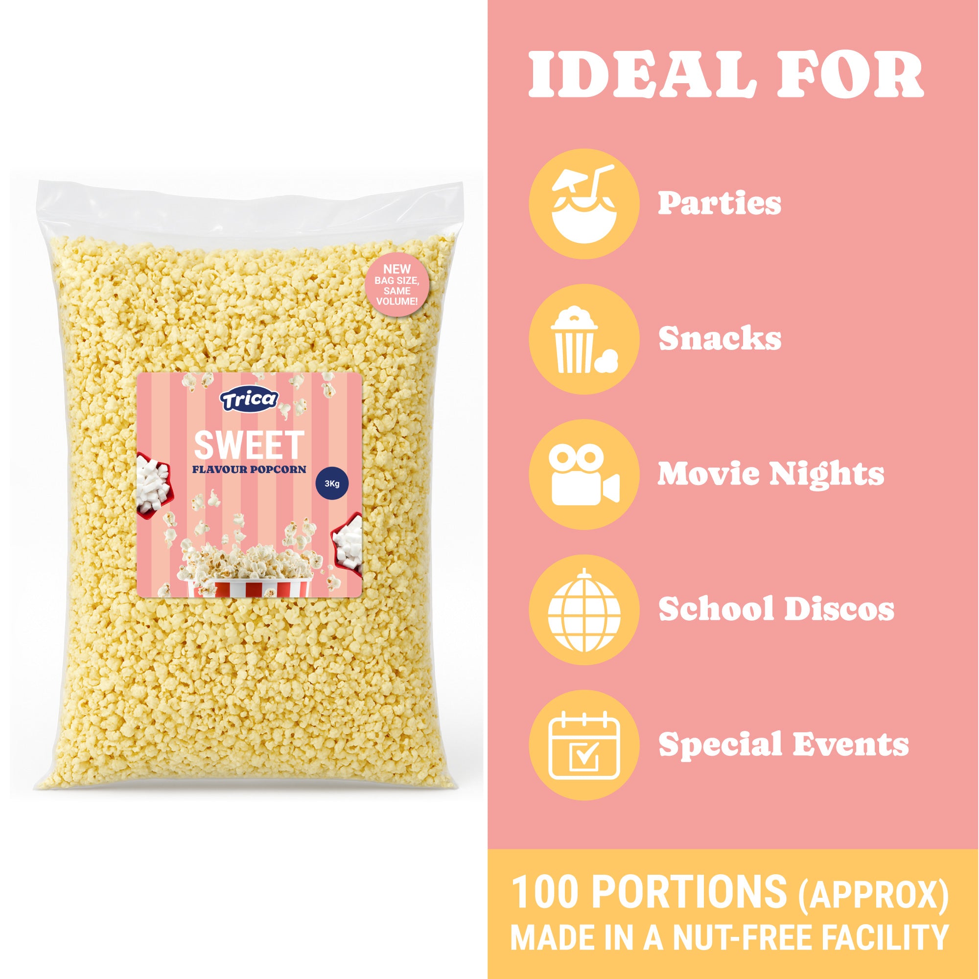 TRICA Ready-Made Sweet Popcorn 3kg