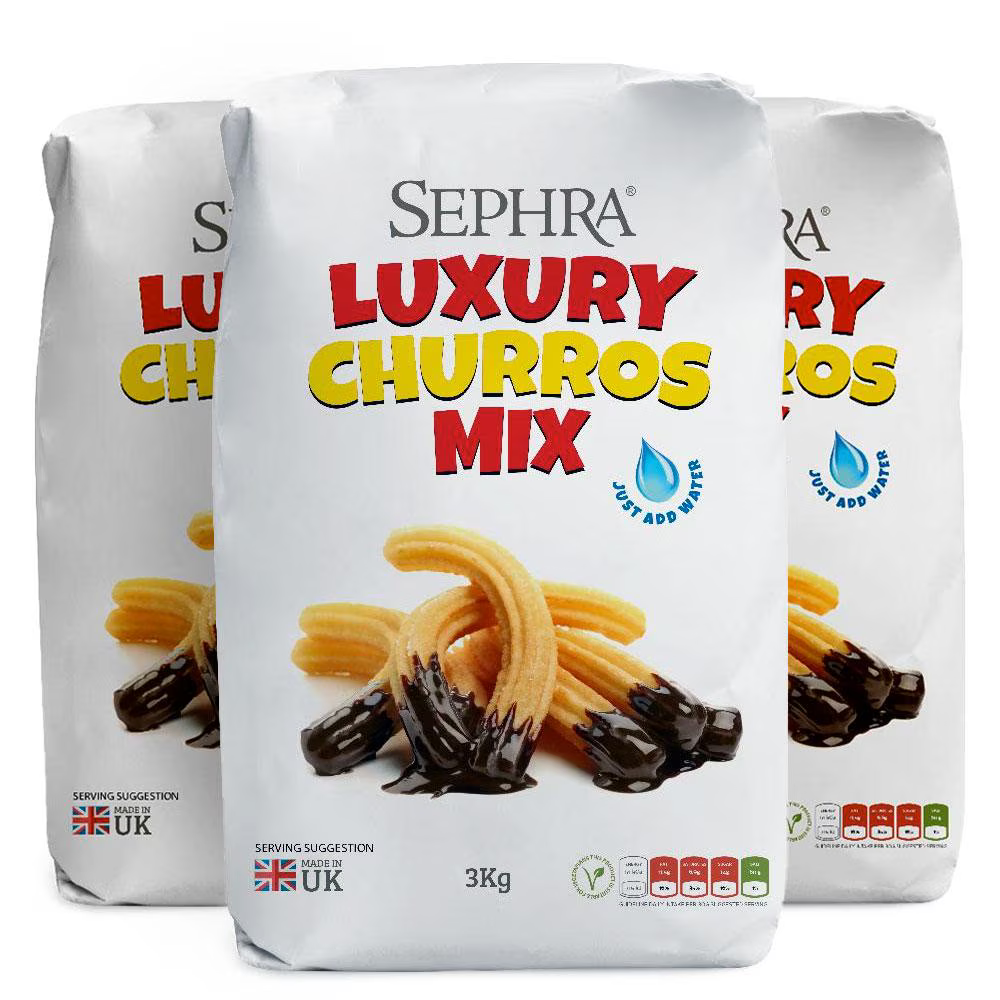Sephra Instant Churros Mix packaging – premium mix for making authentic golden, crispy Spanish churros at home by just adding water.