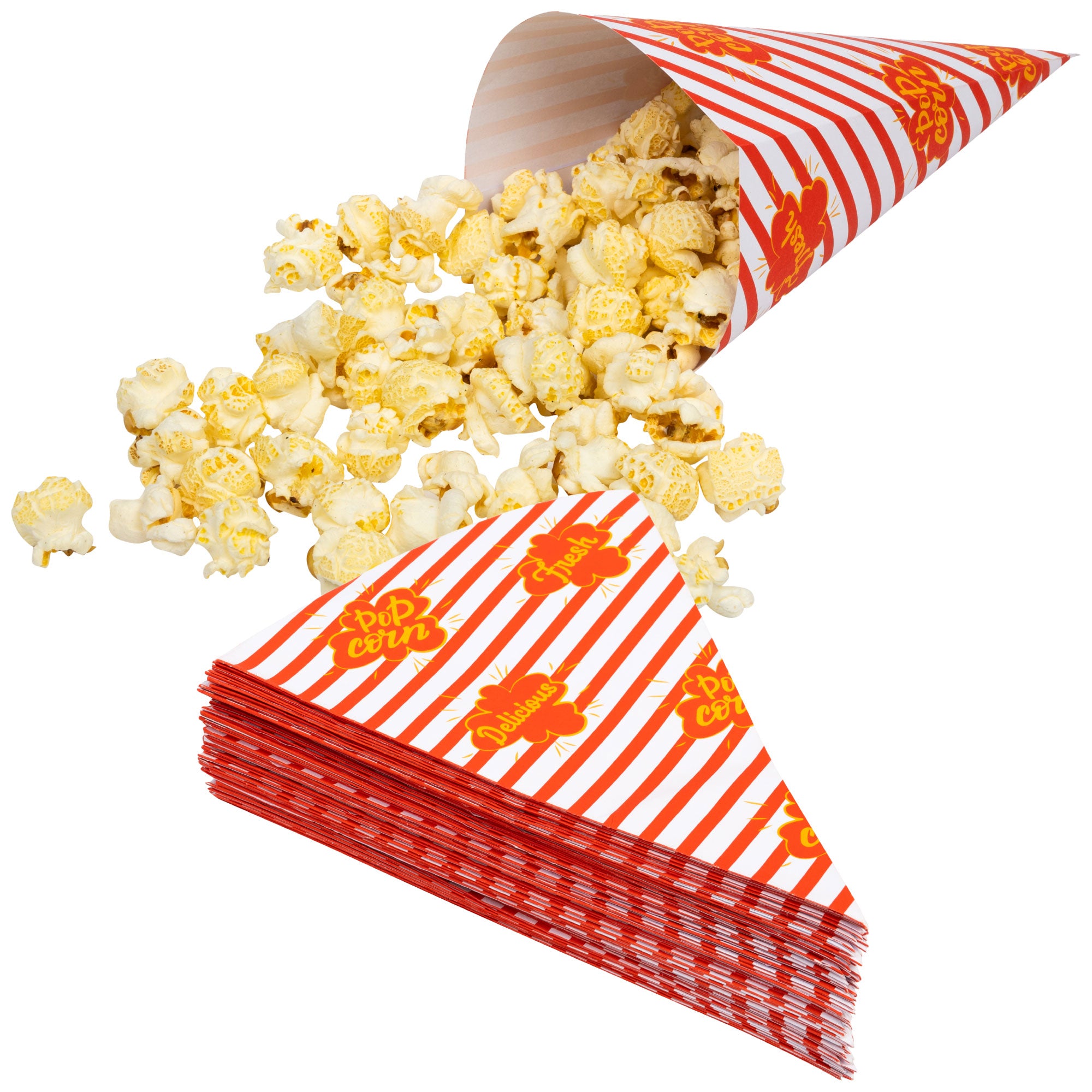 DEXLO Red and White Striped Popcorn cone