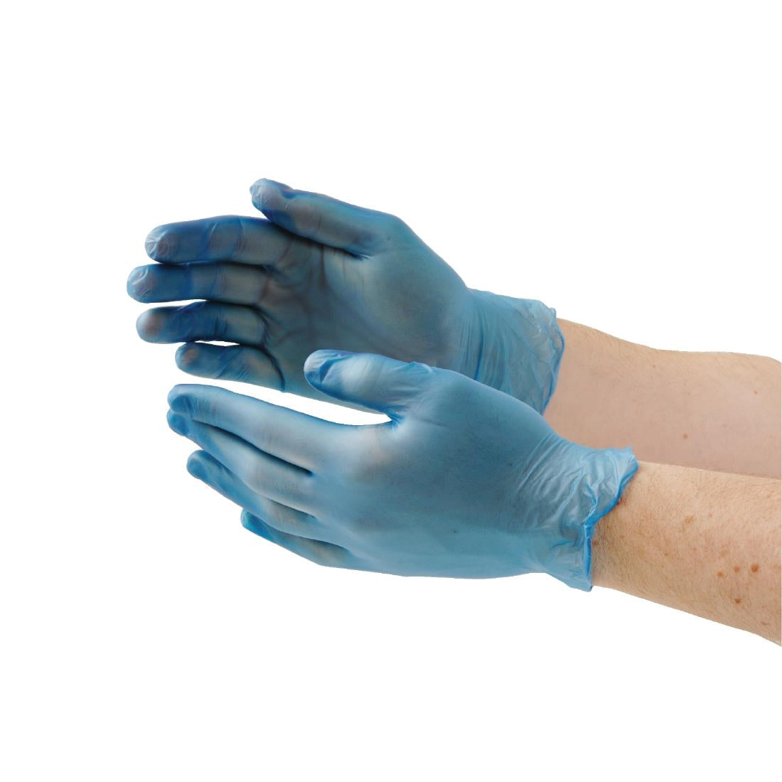 Vogue Powdered Vinyl Gloves Blue Extra Large (100 pack)