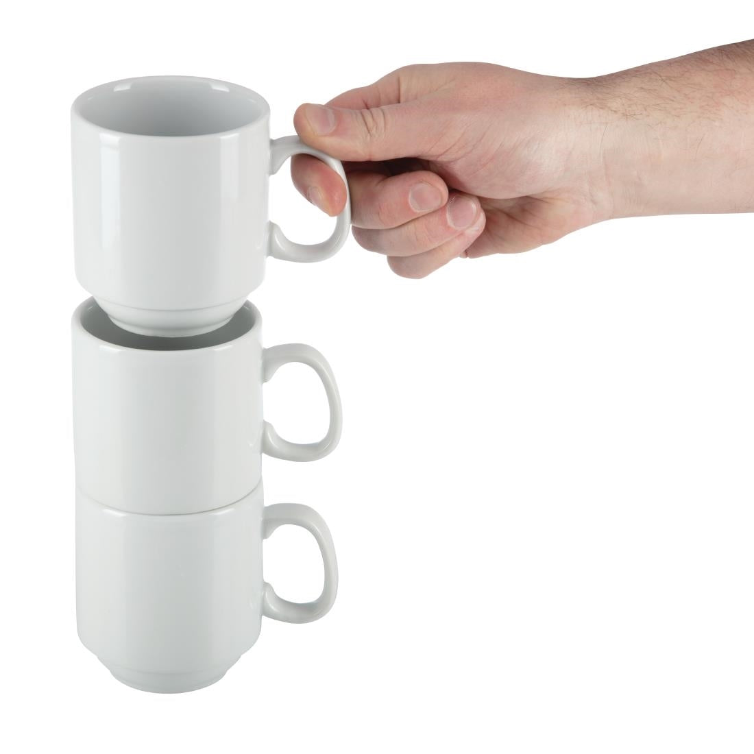 Olympia Whiteware Stacking Mugs 284ml 10oz (12 Pack)